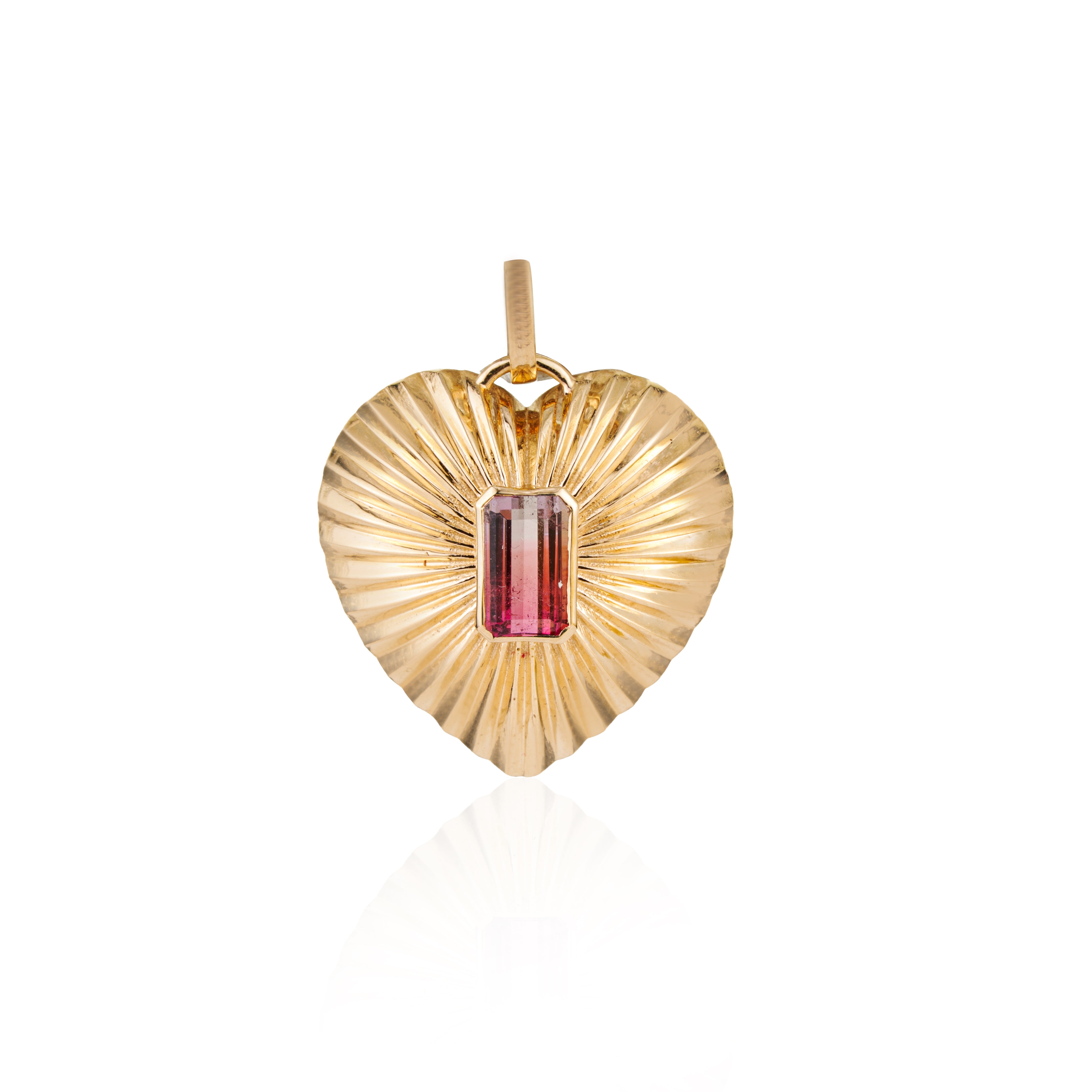 Watermelon Tourmaline Heart Pendant