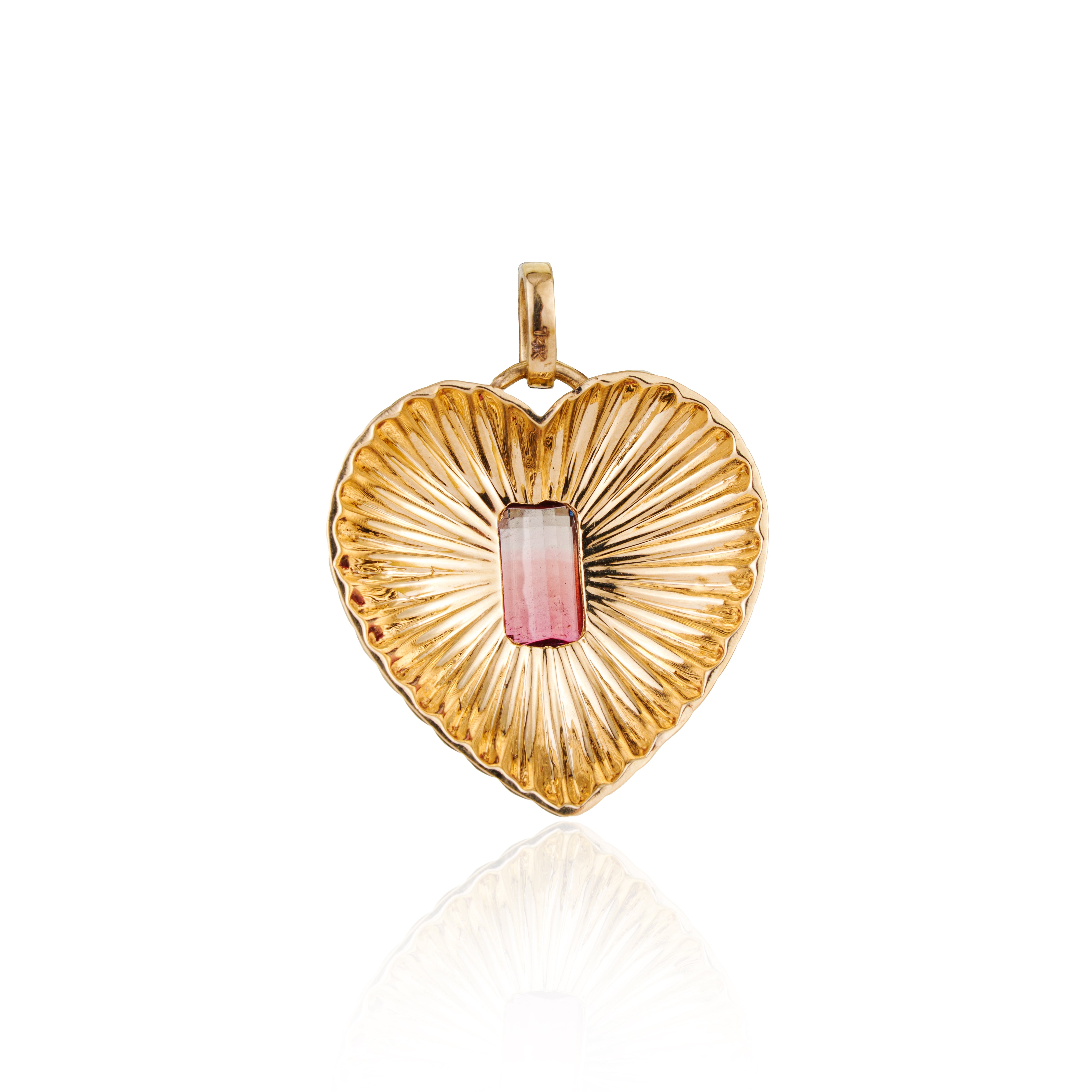 Watermelon Tourmaline Heart Pendant