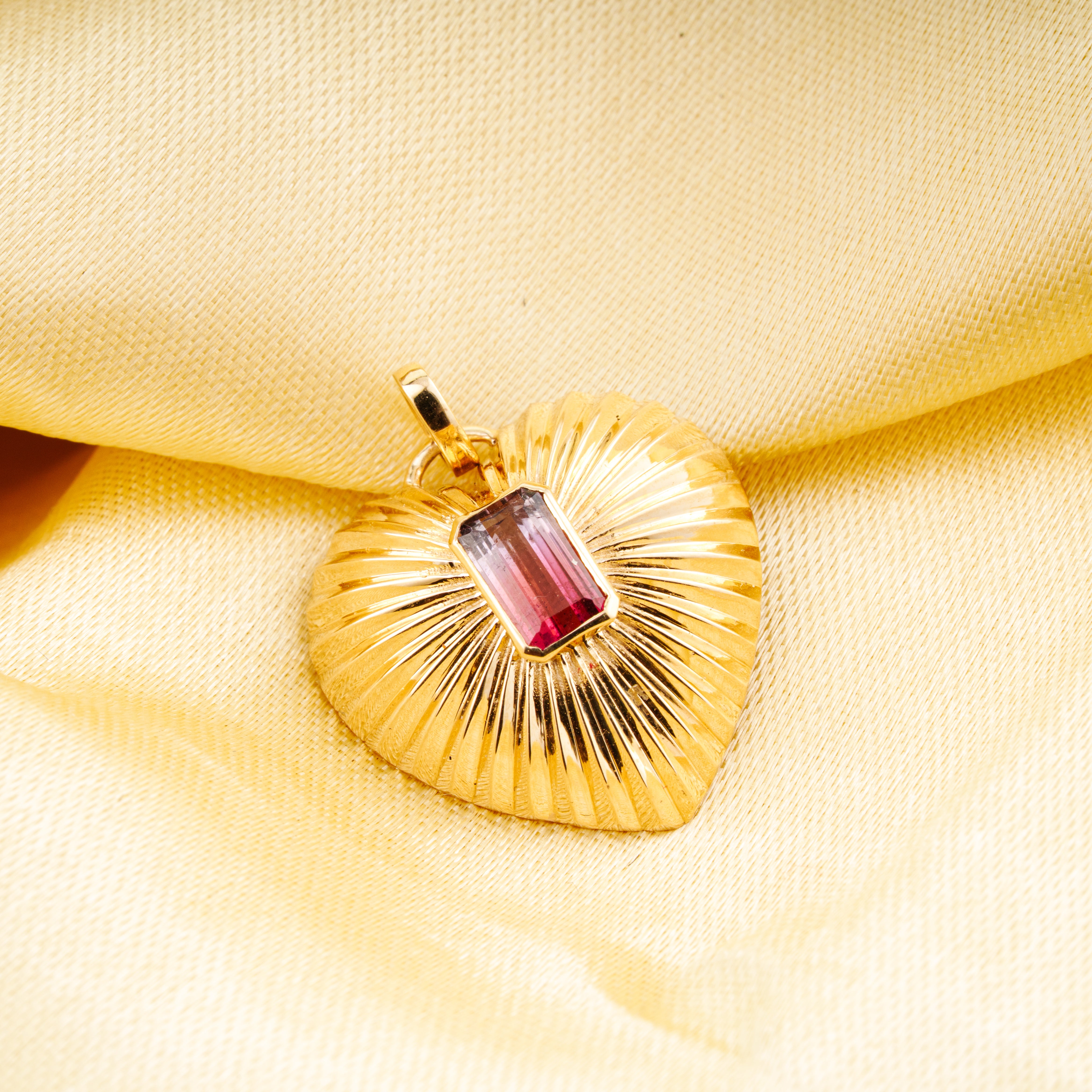 Watermelon Tourmaline Heart Pendant