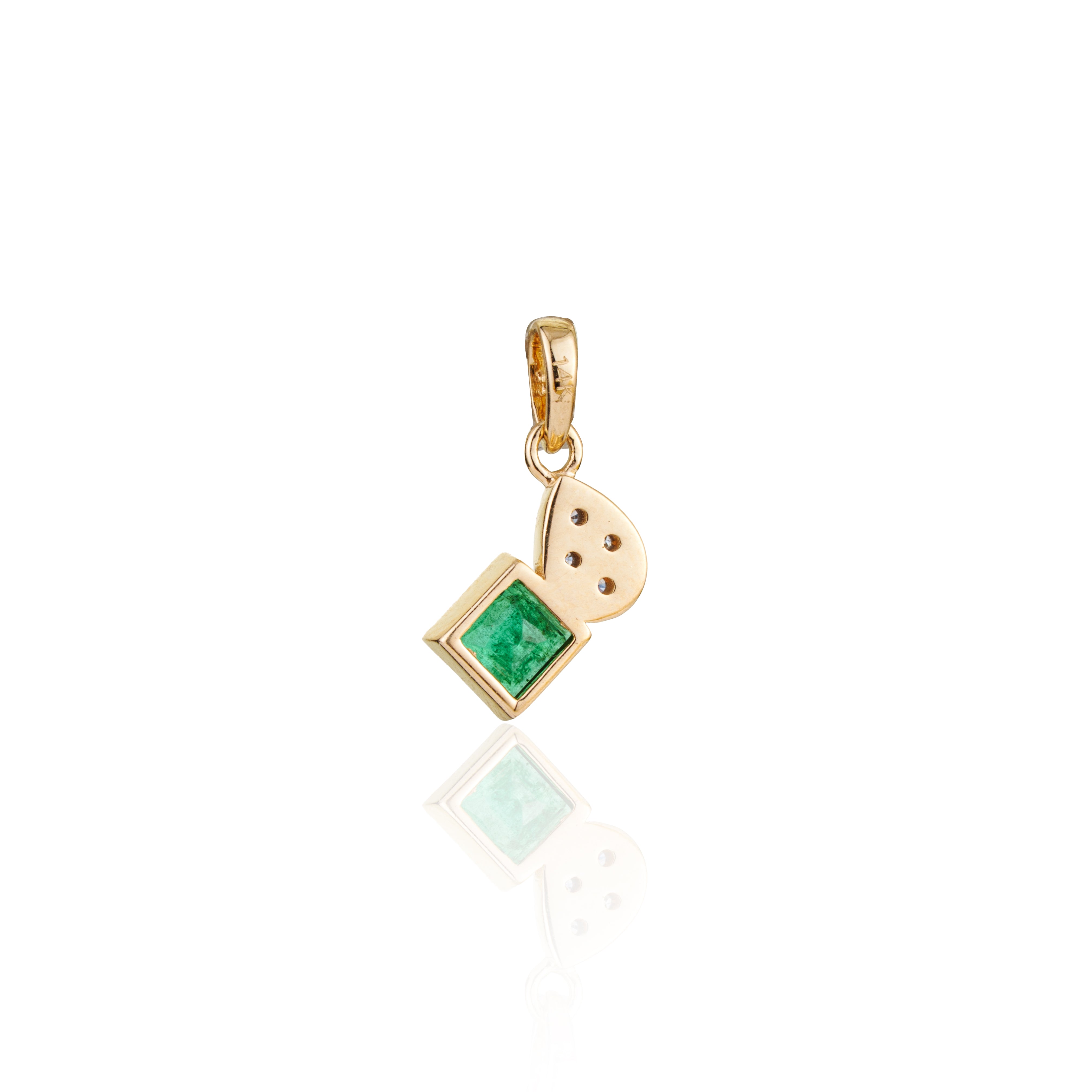 Emerald & Diamond Drop Pendant