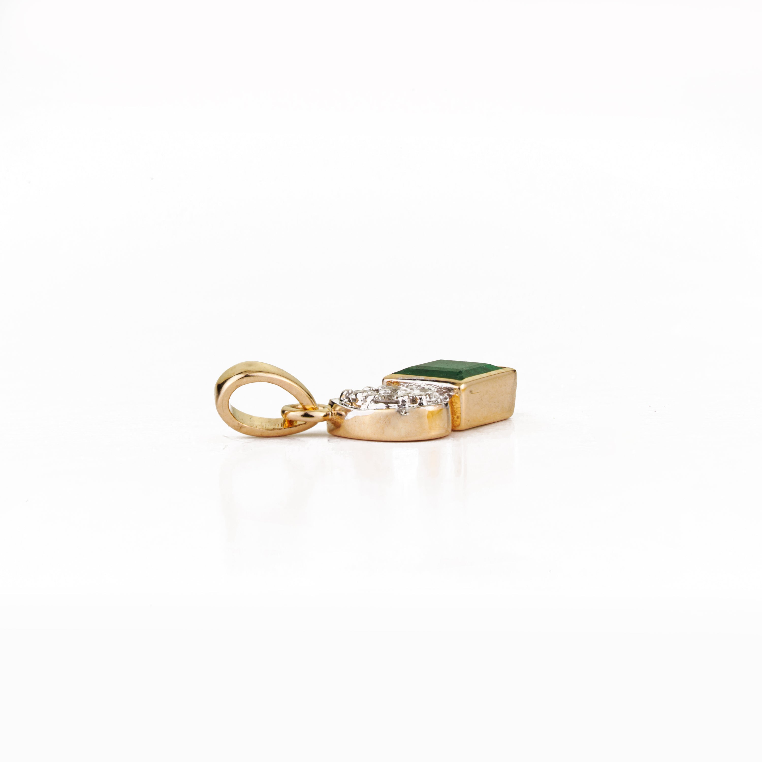Emerald & Diamond Drop Pendant