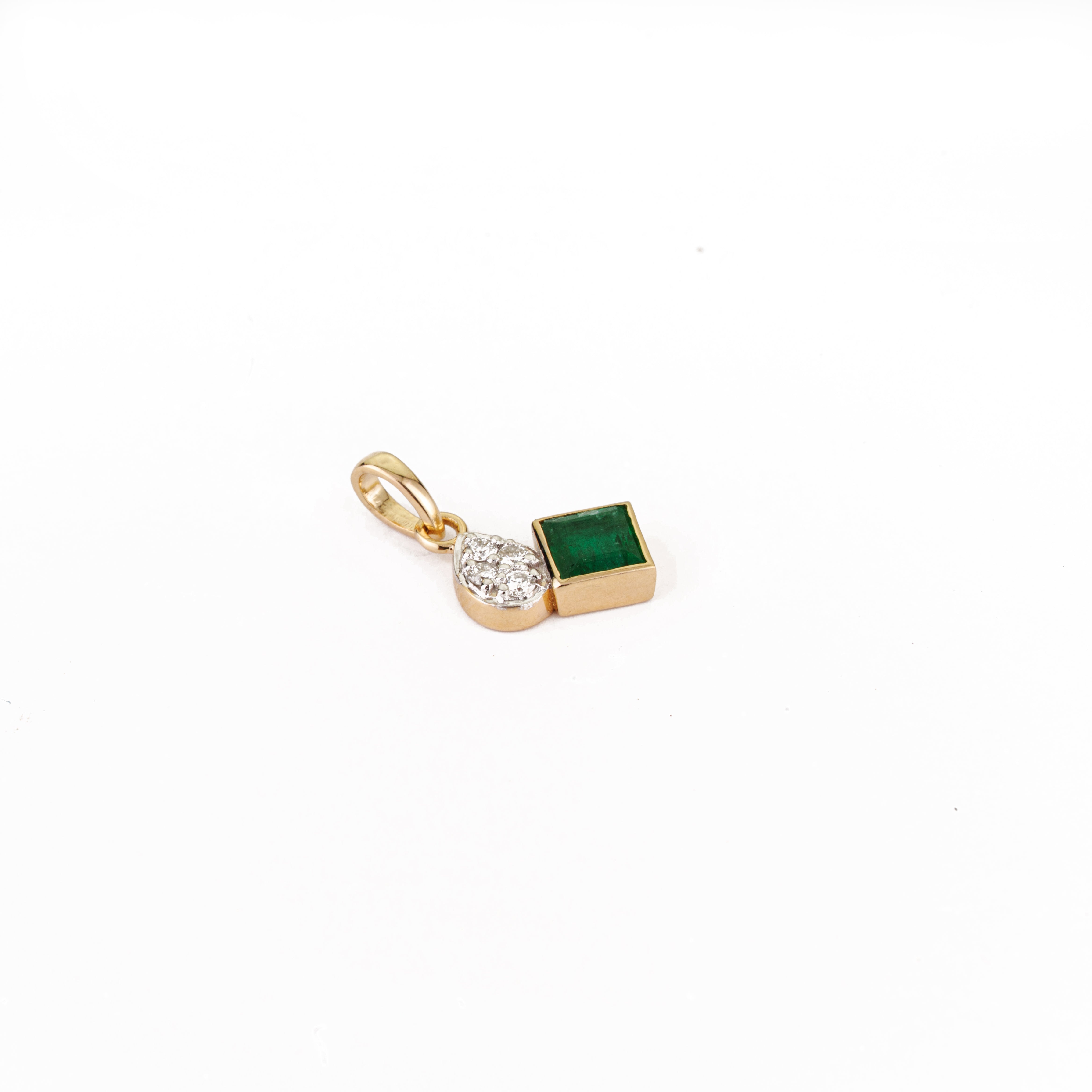 Emerald & Diamond Drop Pendant