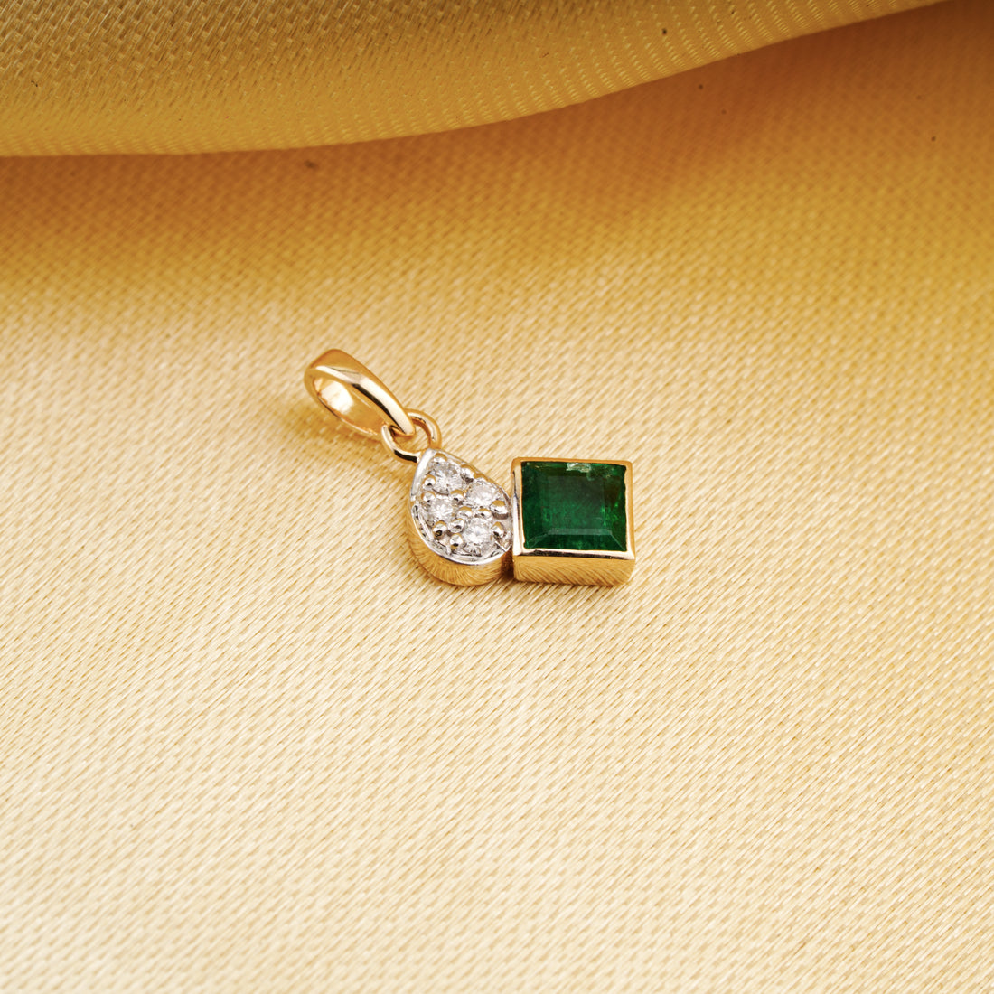Emerald & Diamond Drop Pendant
