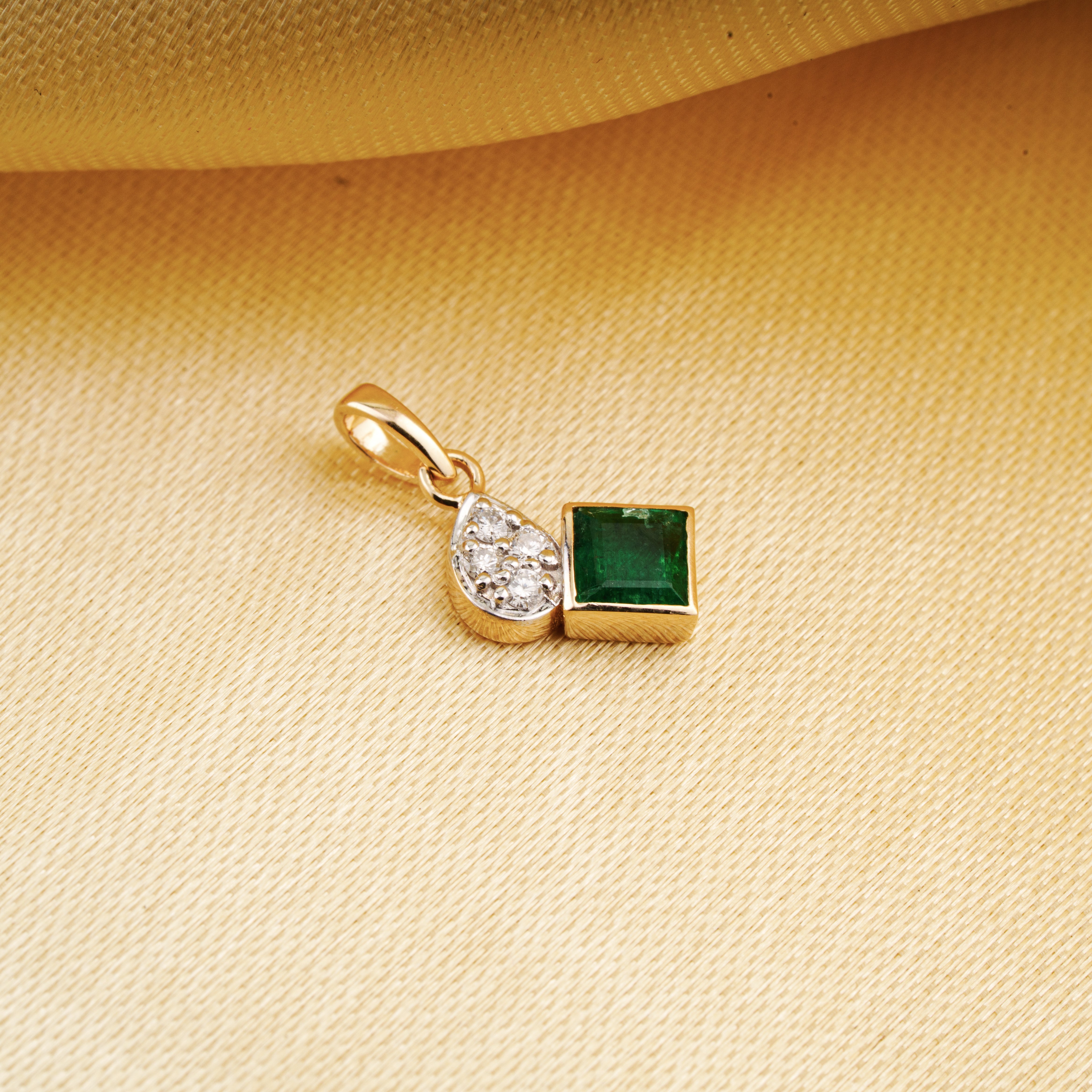 Emerald & Diamond Drop Pendant