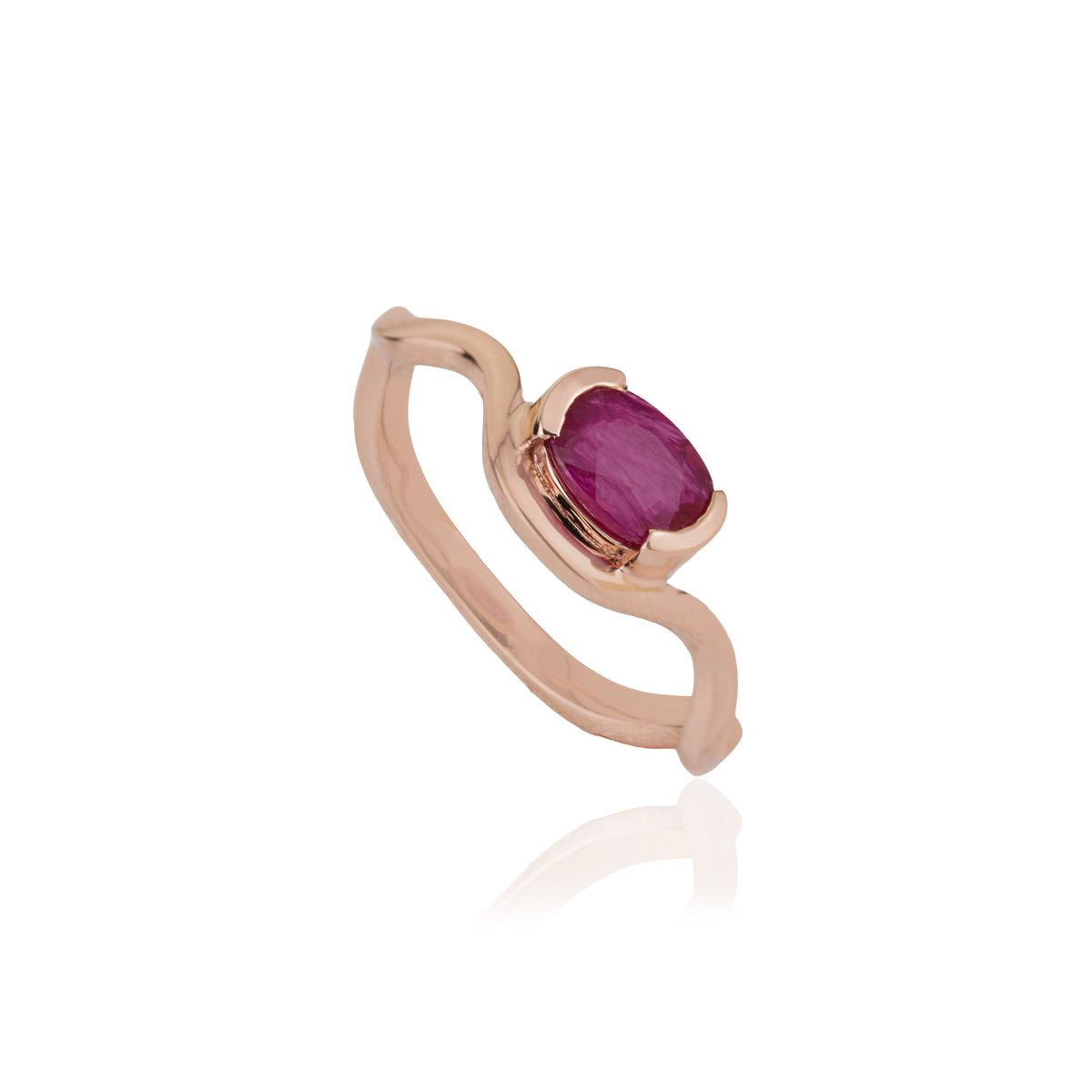 Ruby Gold Wave Ring