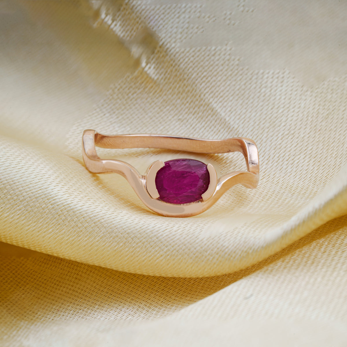 Ruby Gold Wave Ring
