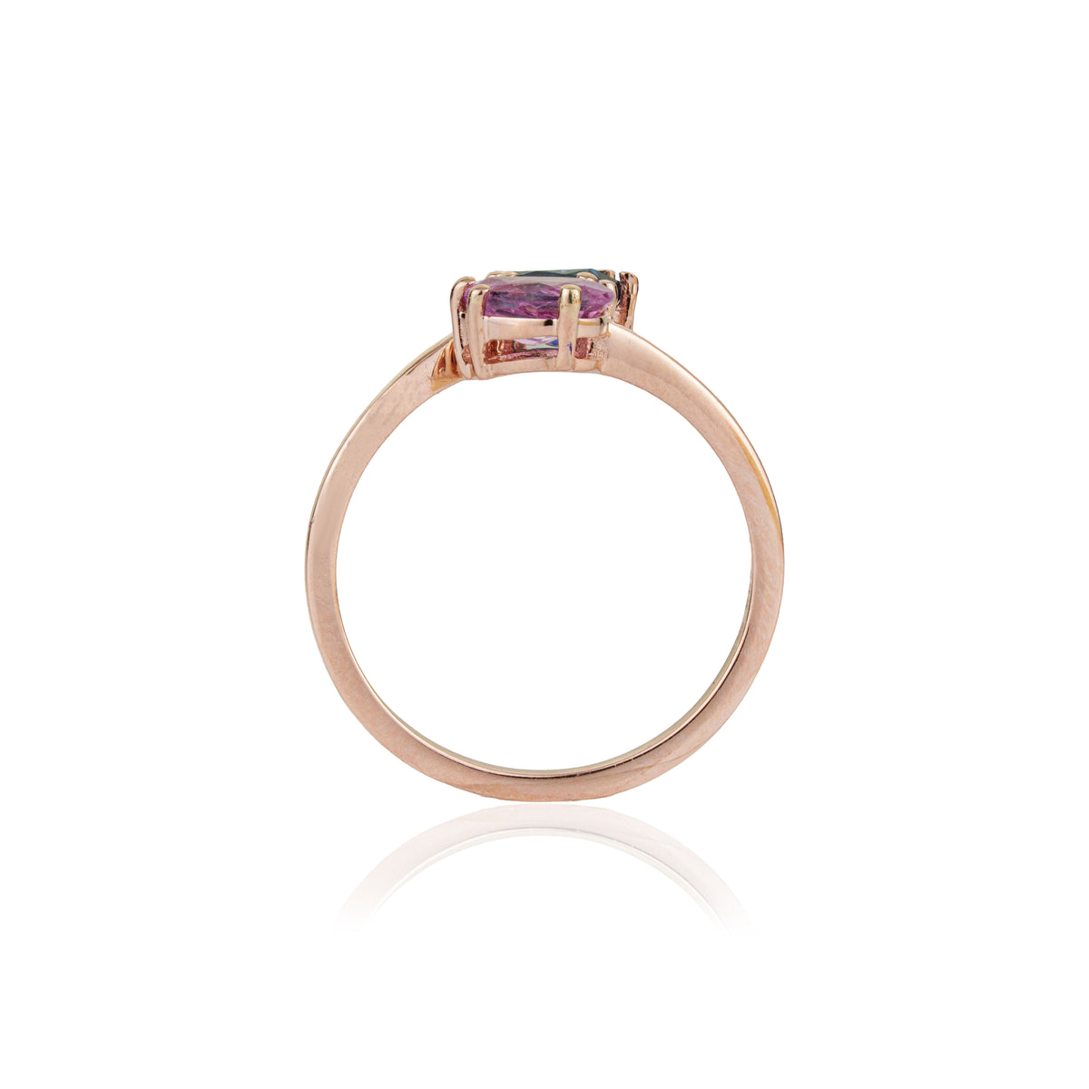 Pink & Blue Sapphire Toi et Moi Ring