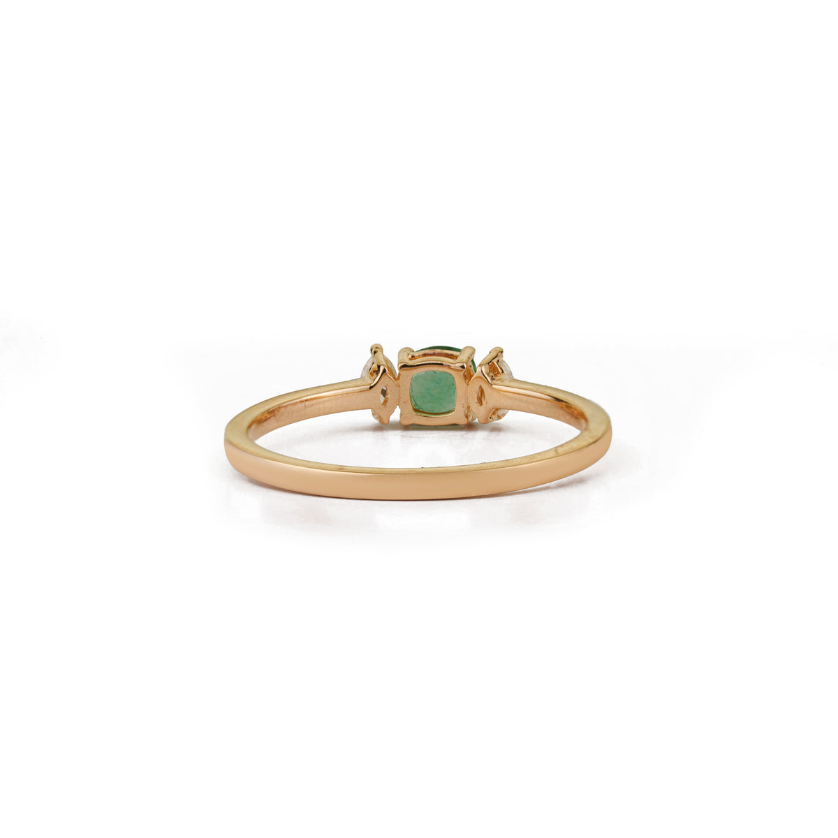 Emerald & Diamond Three Stone Ring