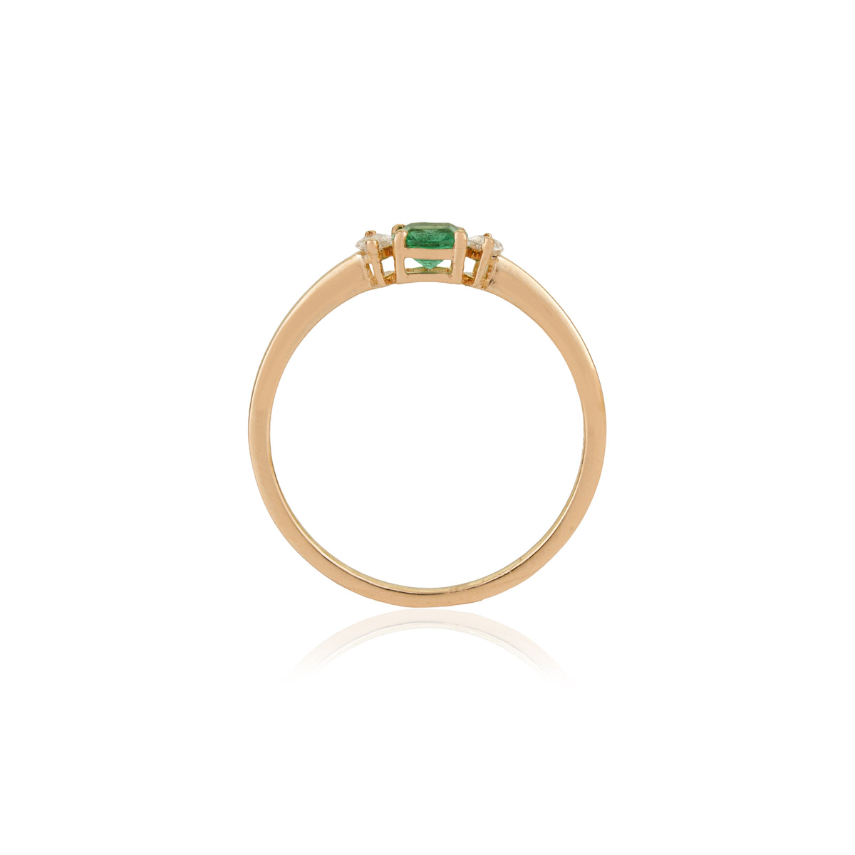 Emerald & Diamond Three Stone Ring