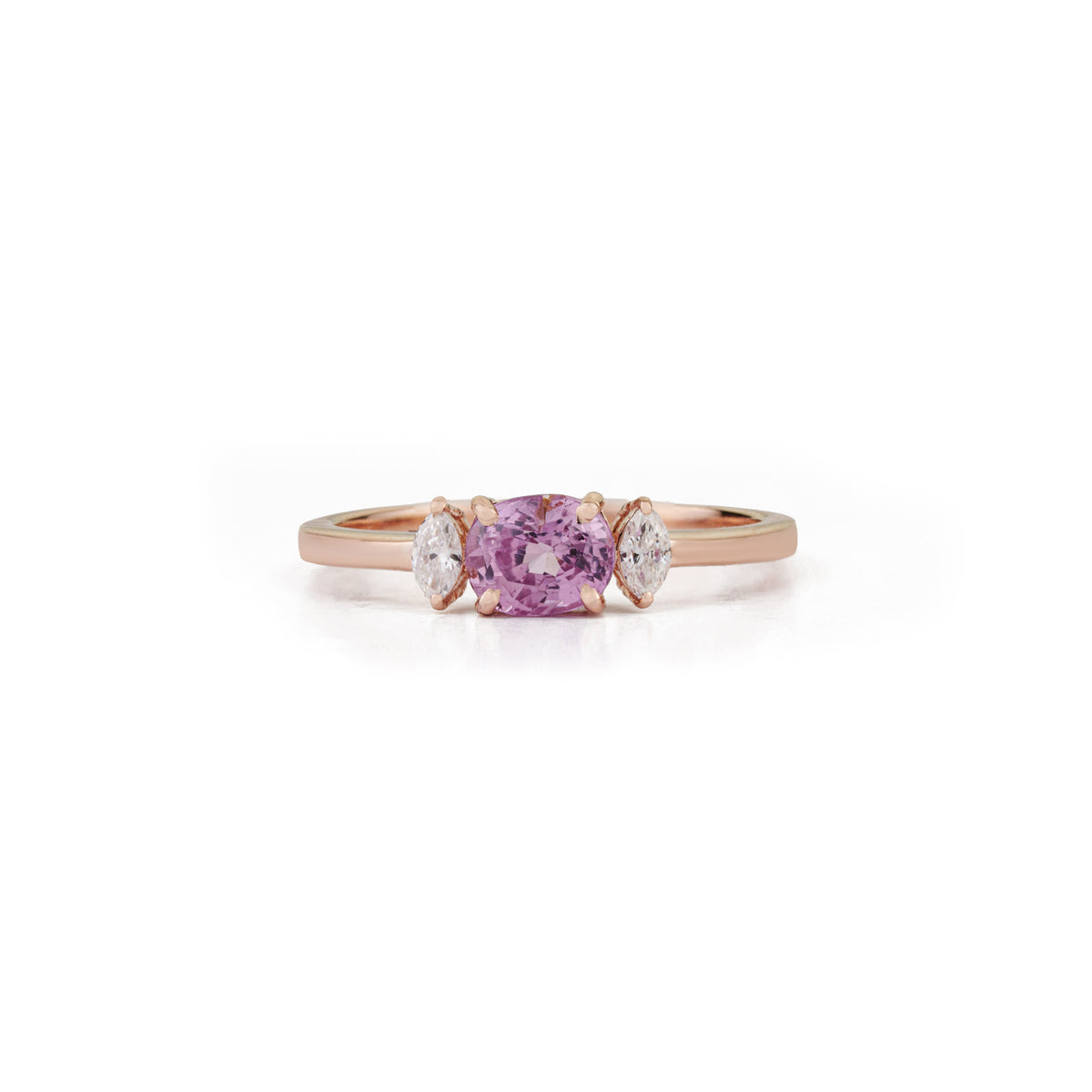 Pink Sapphire & Diamond Ring