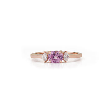 Pink Sapphire & Diamond Ring