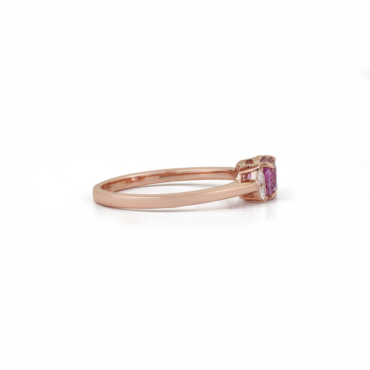 Pink Sapphire & Diamond Ring