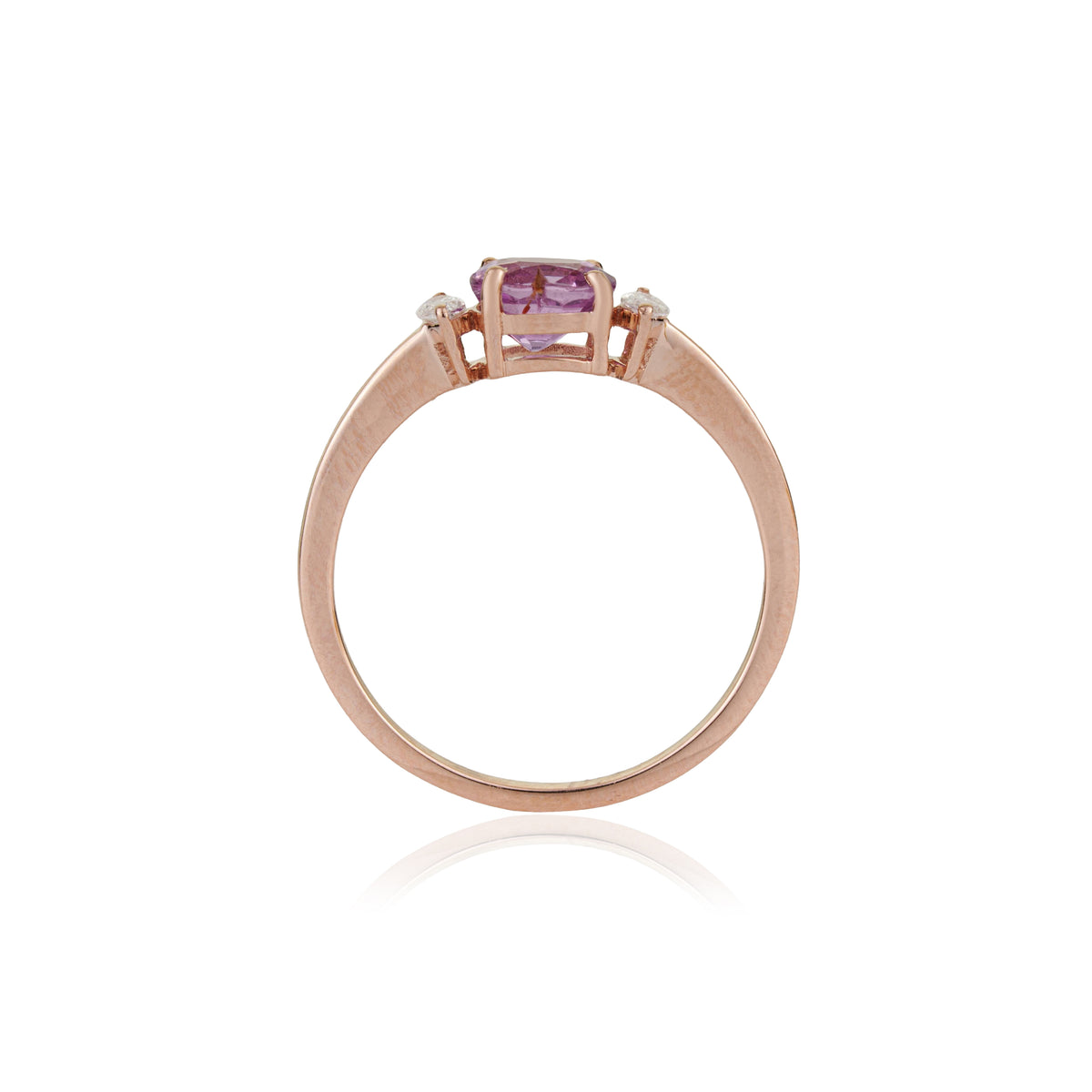 Pink Sapphire & Diamond Ring