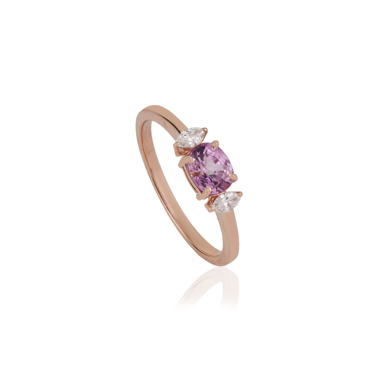 Pink Sapphire & Diamond Ring