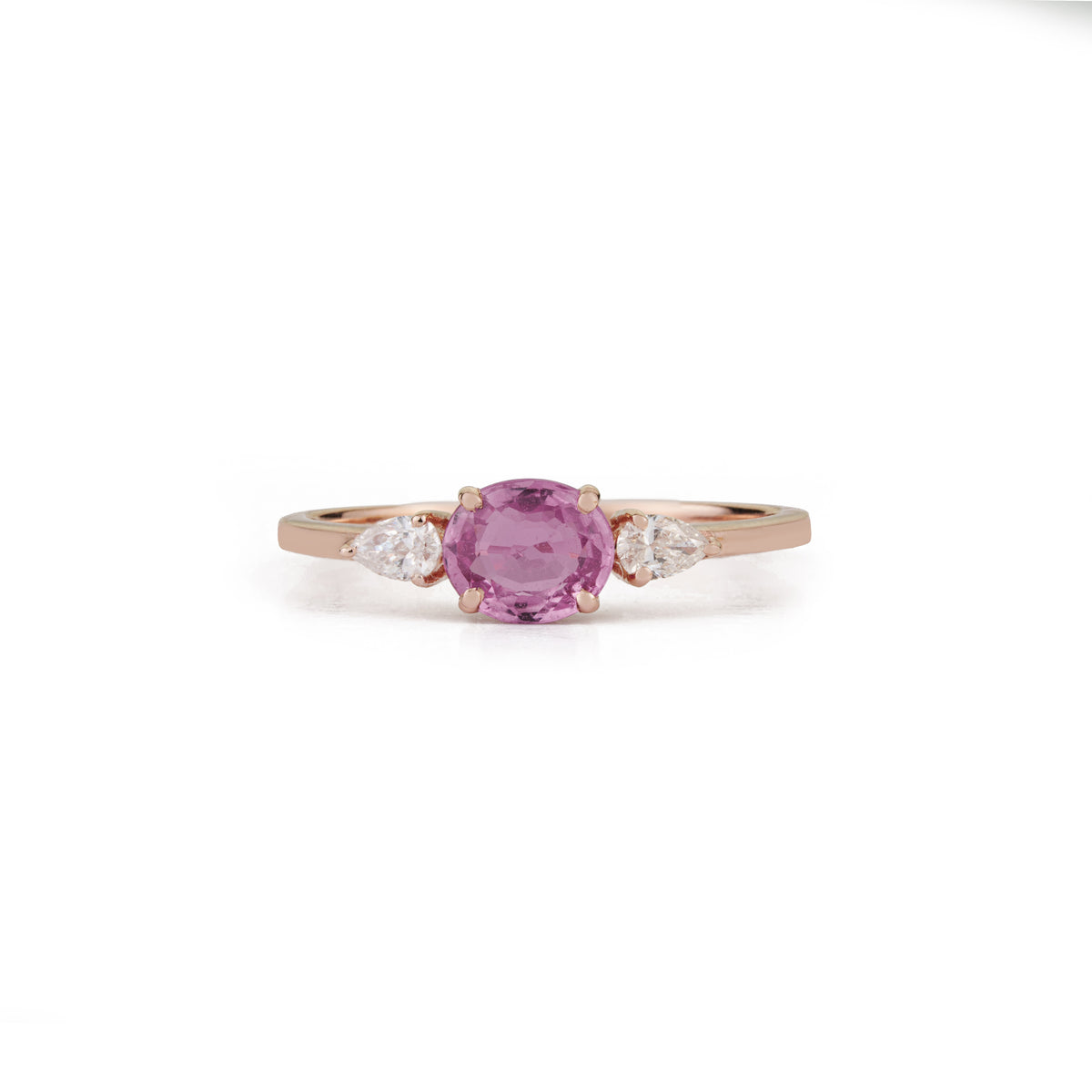 Pink Sapphire & Diamond Ring