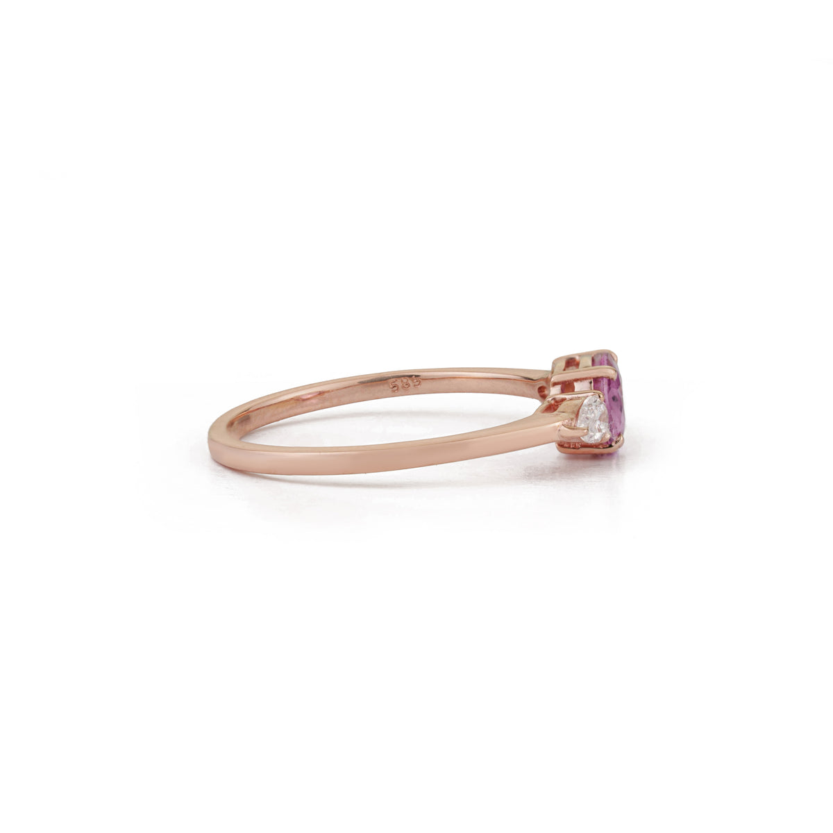 Pink Sapphire & Diamond Ring