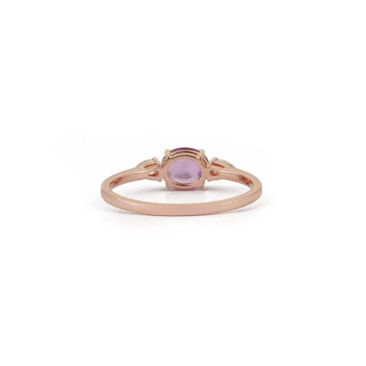 Pink Sapphire & Diamond Ring