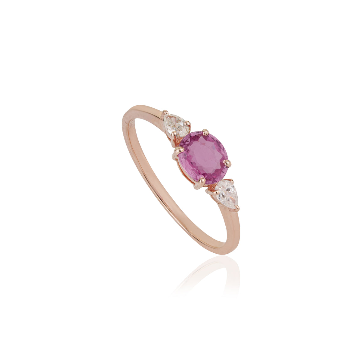 Pink Sapphire & Diamond Ring