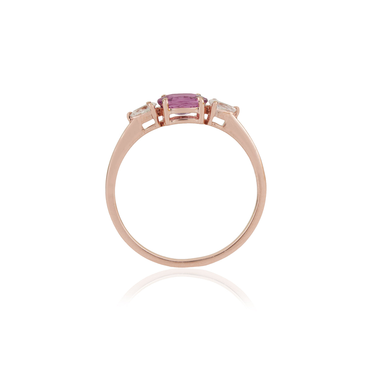 Pink Sapphire & Diamond Ring