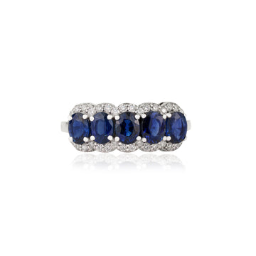 Blue Sapphire Diamond Ring