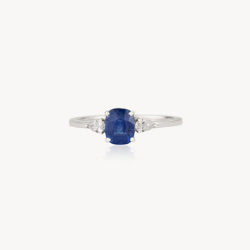 Natural Blue Sapphire Diamond Ring