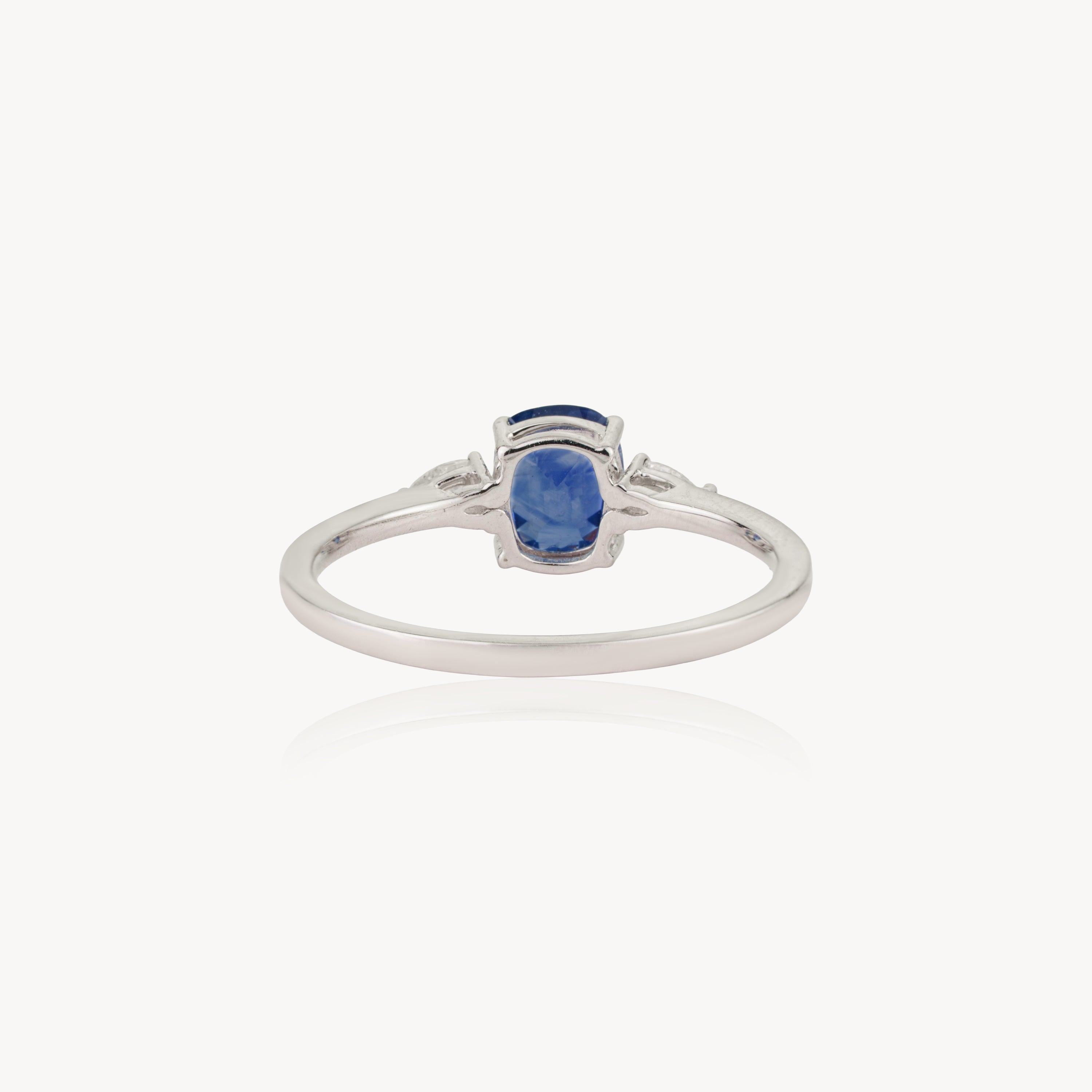Natural Blue Sapphire Diamond Ring