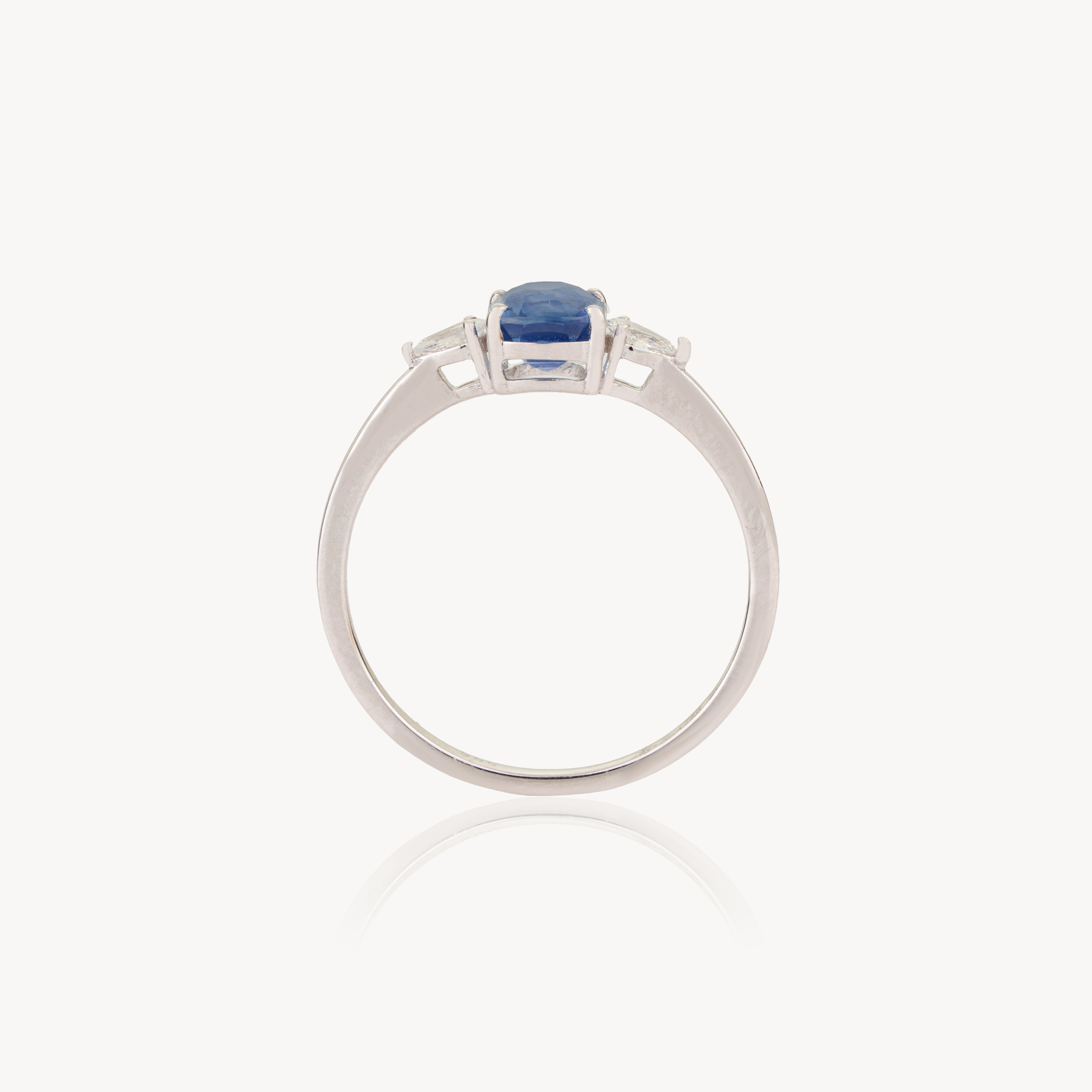 Natural Blue Sapphire Diamond Ring