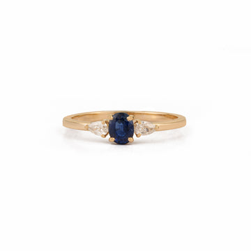 Natural Blue Sapphire Diamond Ring