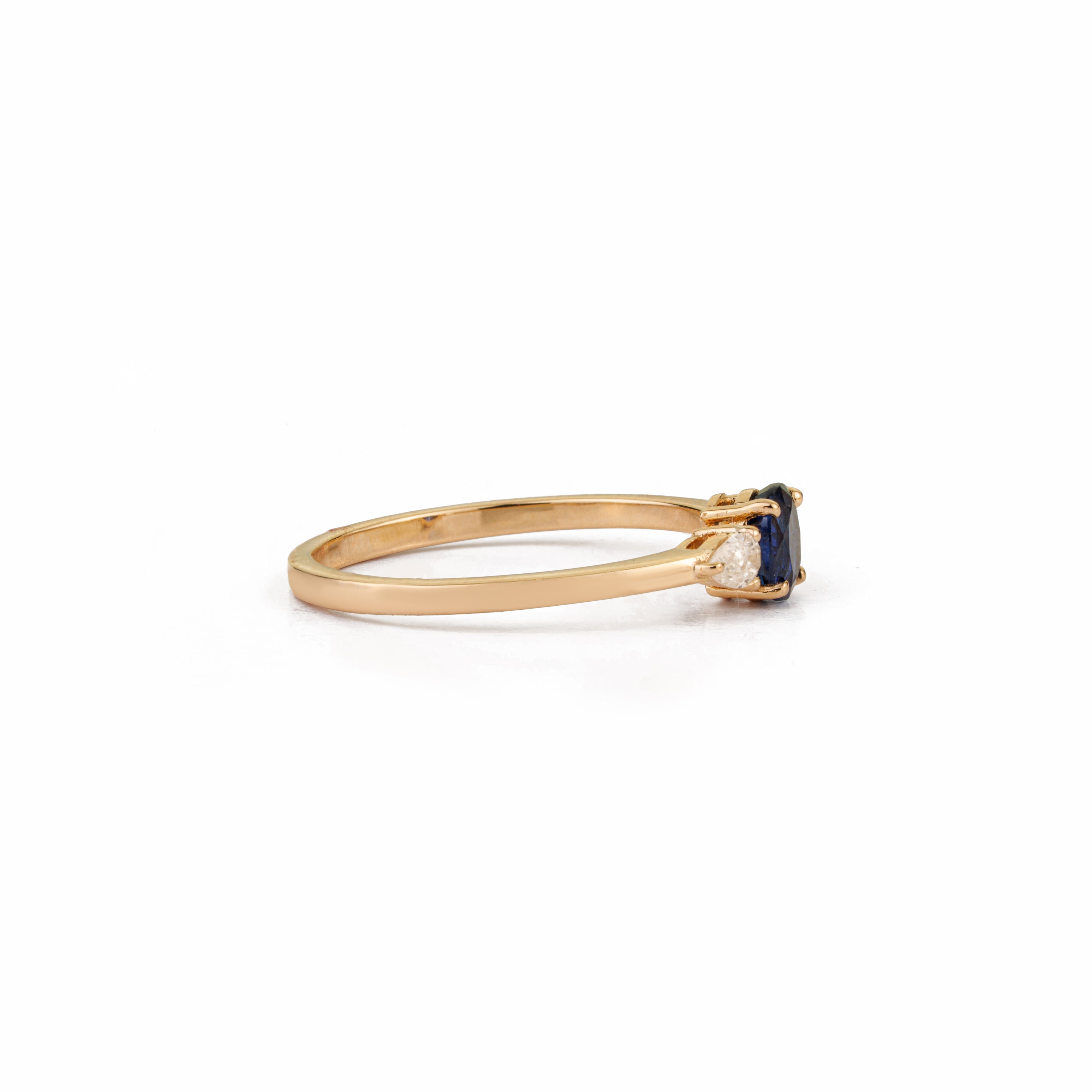 Natural Blue Sapphire Diamond Ring