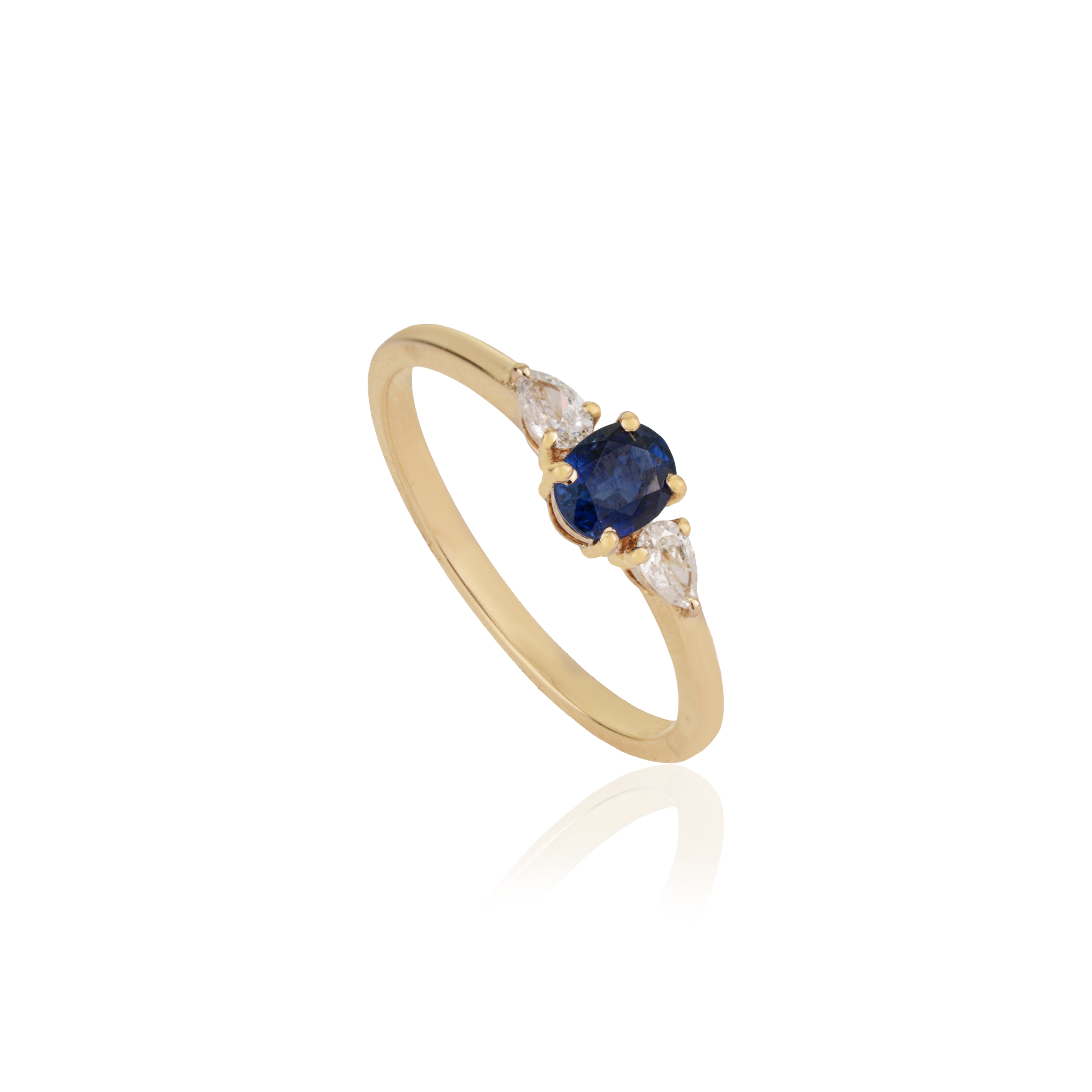Natural Blue Sapphire Diamond Ring