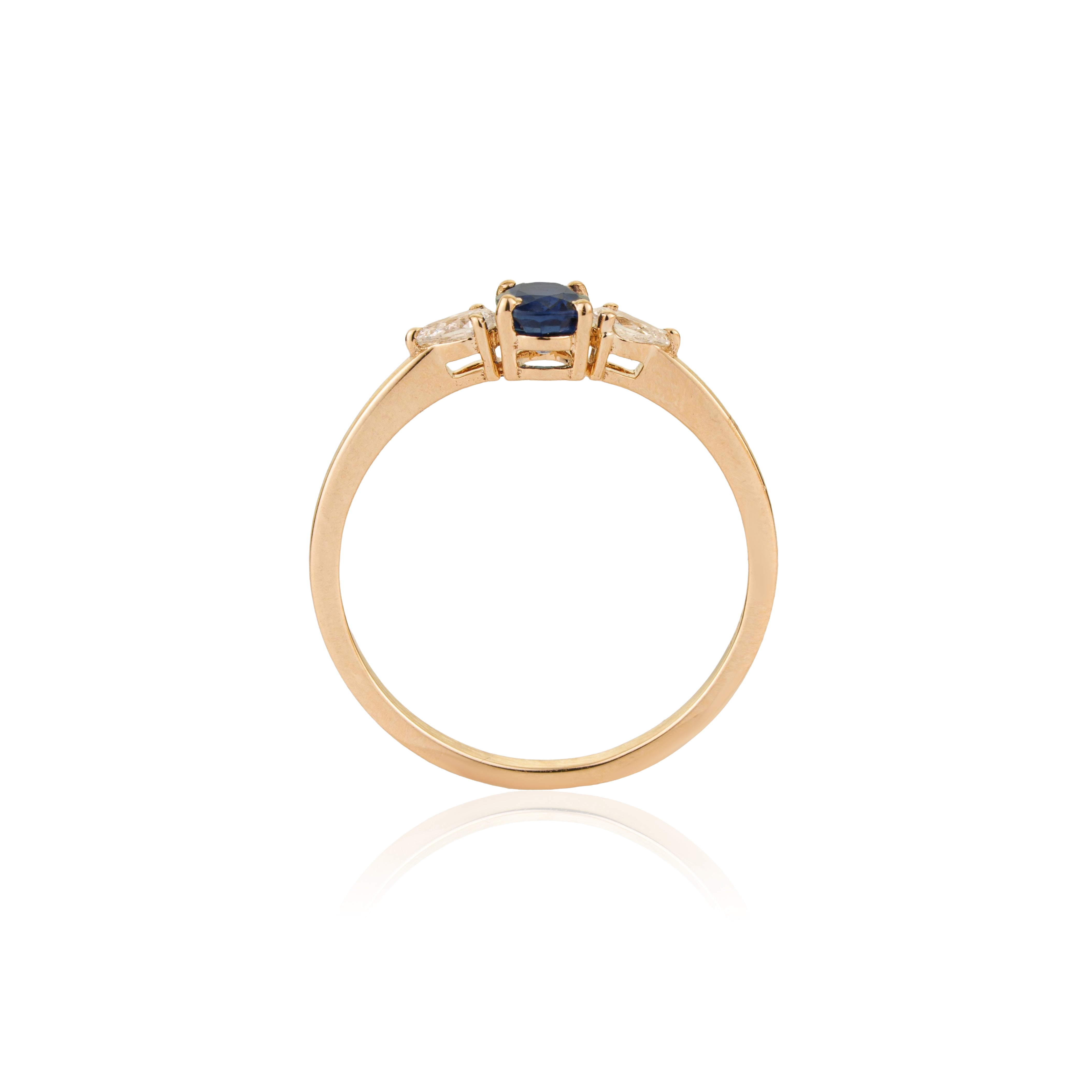 Natural Blue Sapphire Diamond Ring