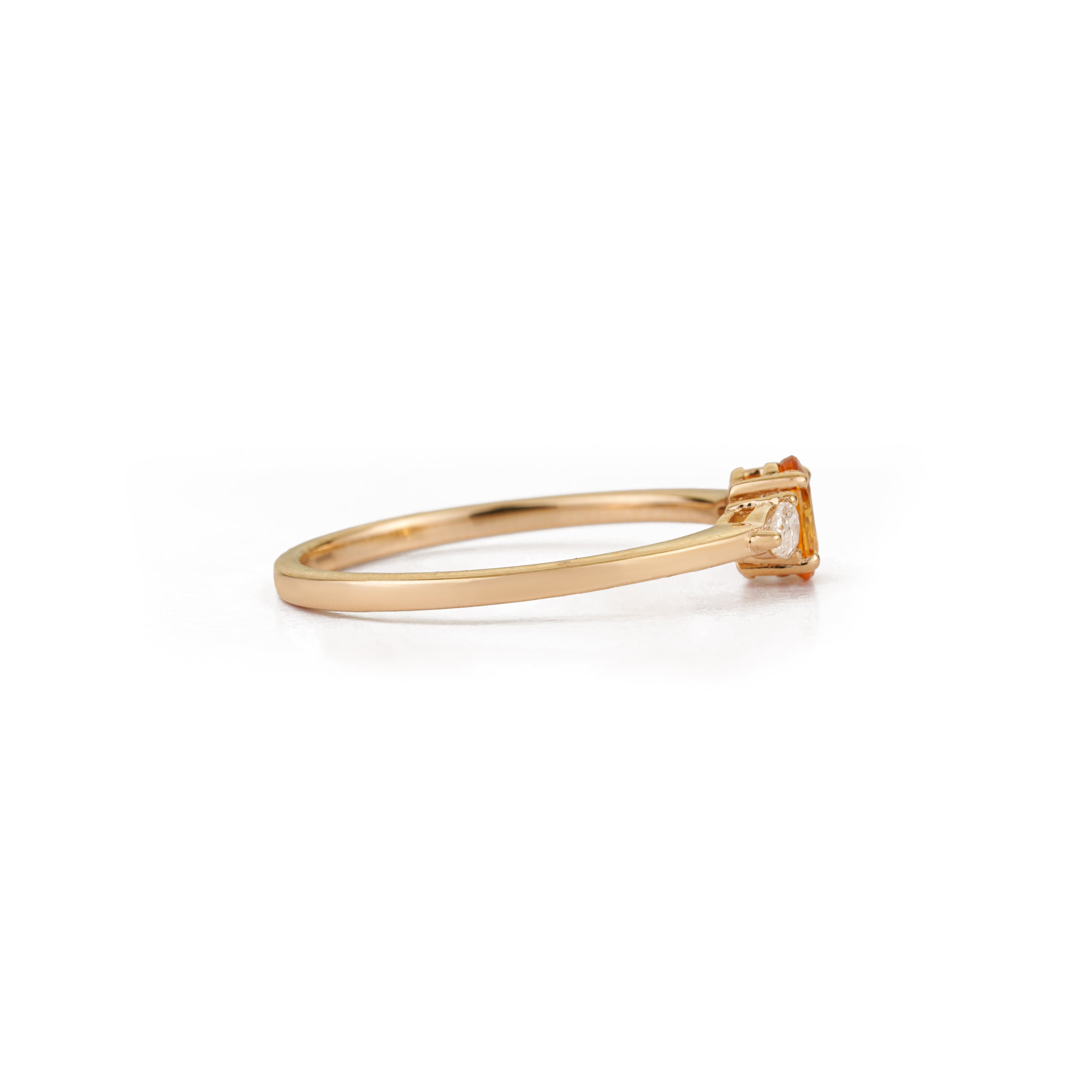 Yellow Sapphire & Pear Diamond Three Stone Ring