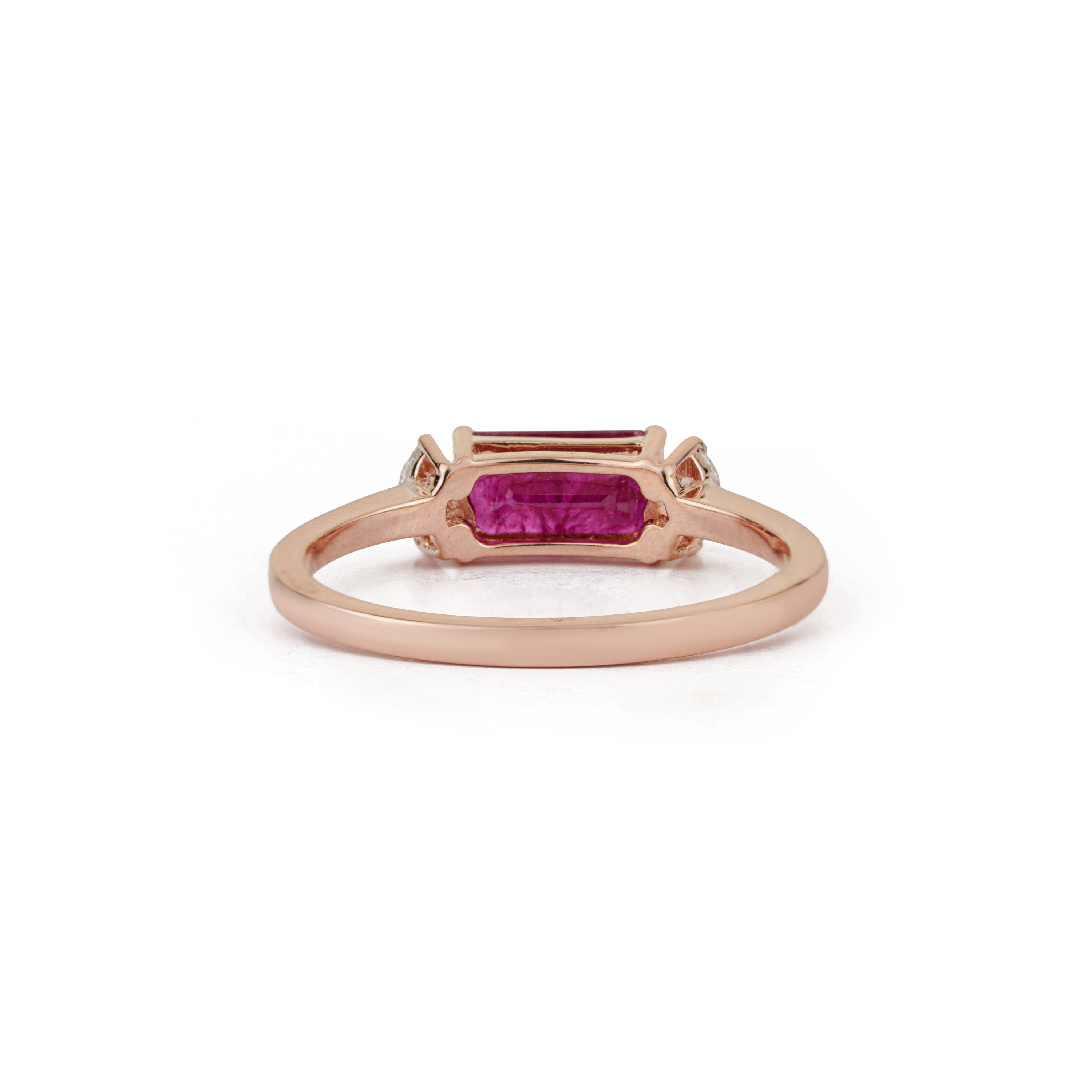 Emerald Cut Ruby Diamond Ring