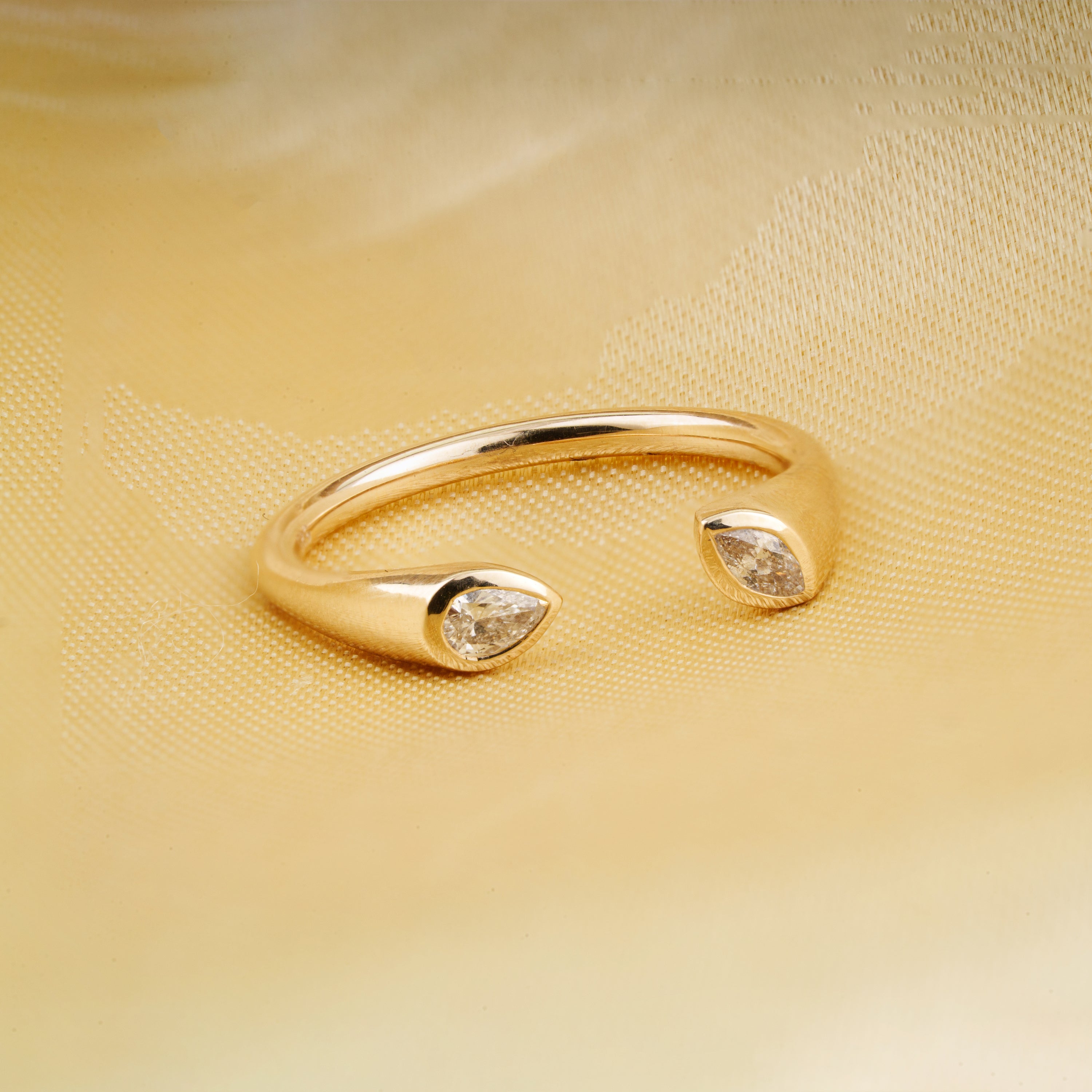 Pear Diamond Open Ring