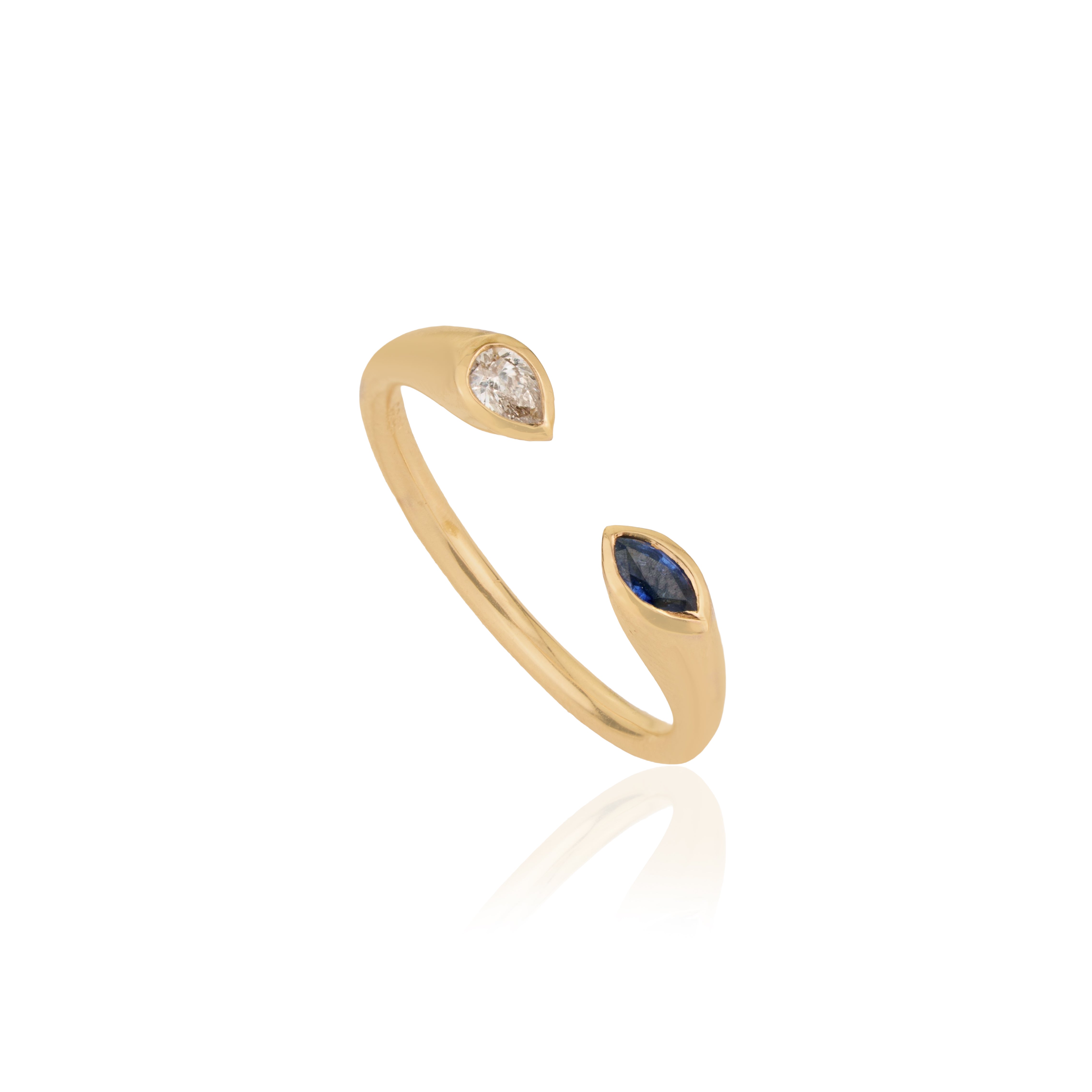 Blue Sapphire Diamond Ring