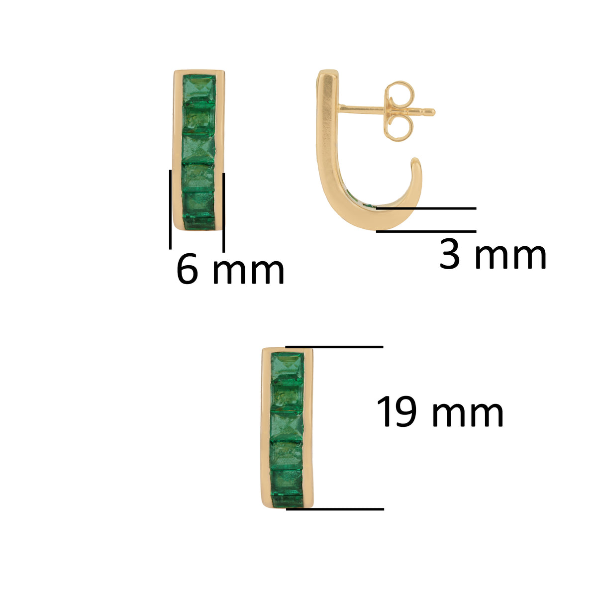 Emerald Stud Earrings