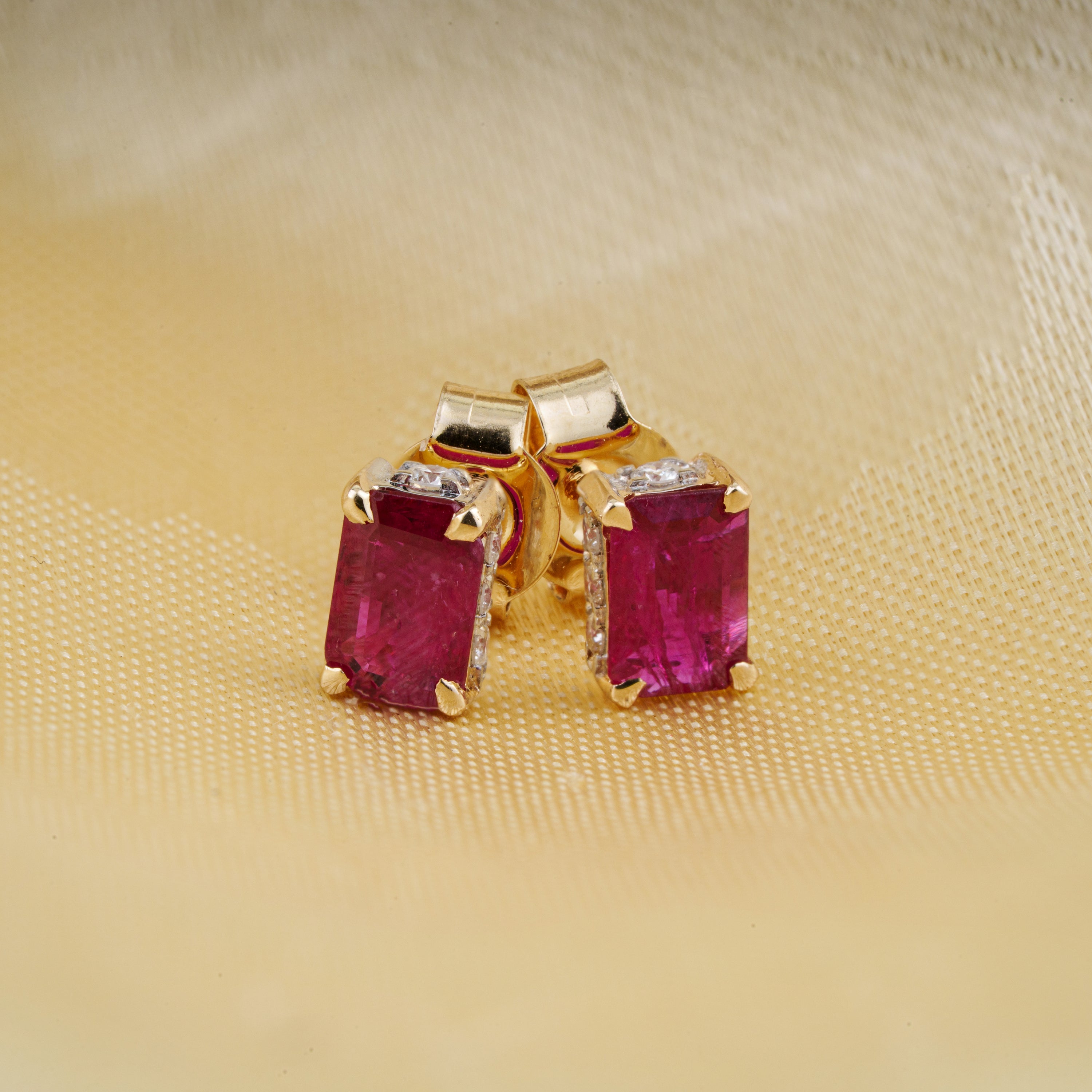 Ruby Diamond Stud Earrings