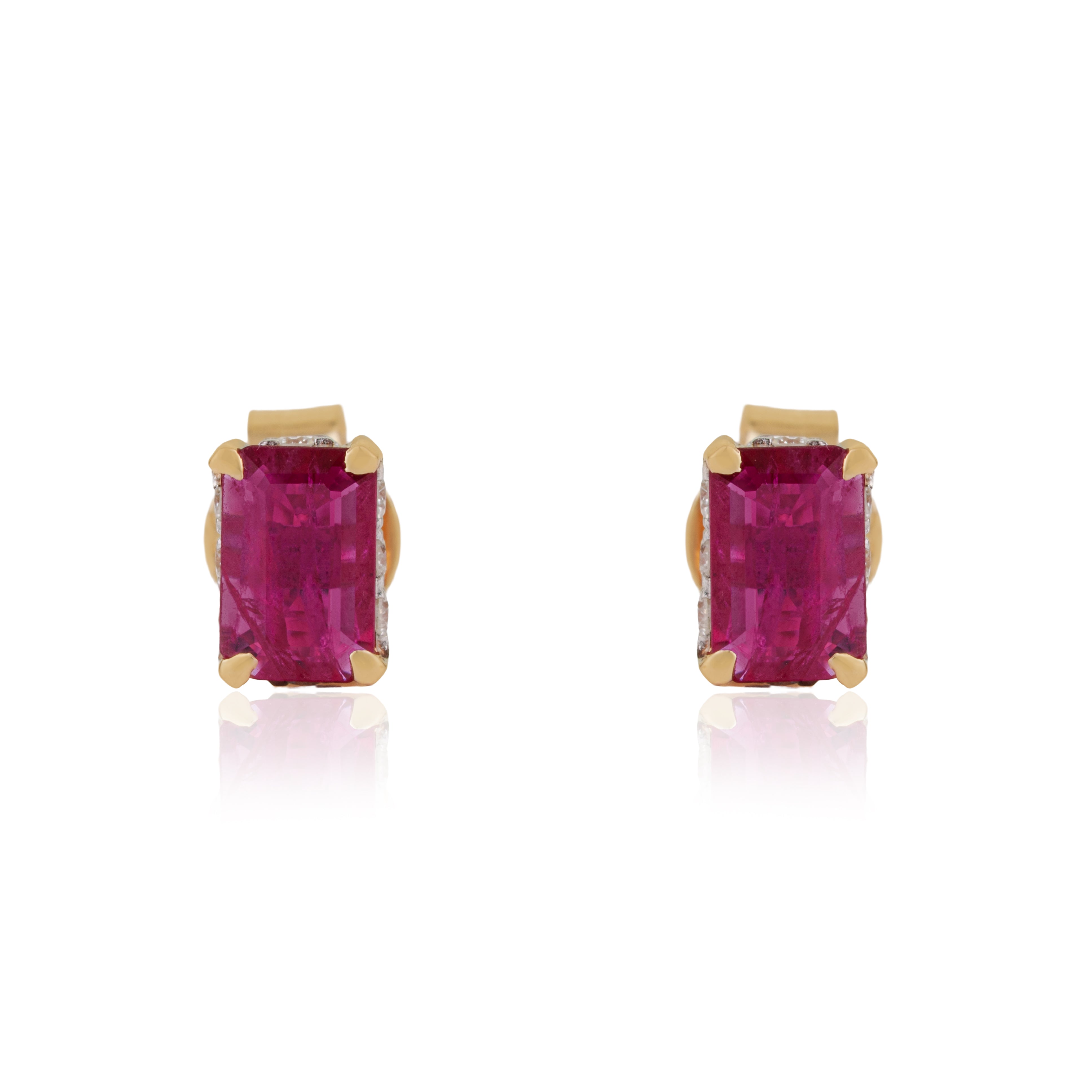 Ruby Diamond Stud Earrings