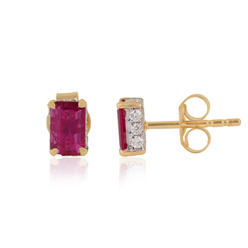 Ruby Diamond Stud Earrings