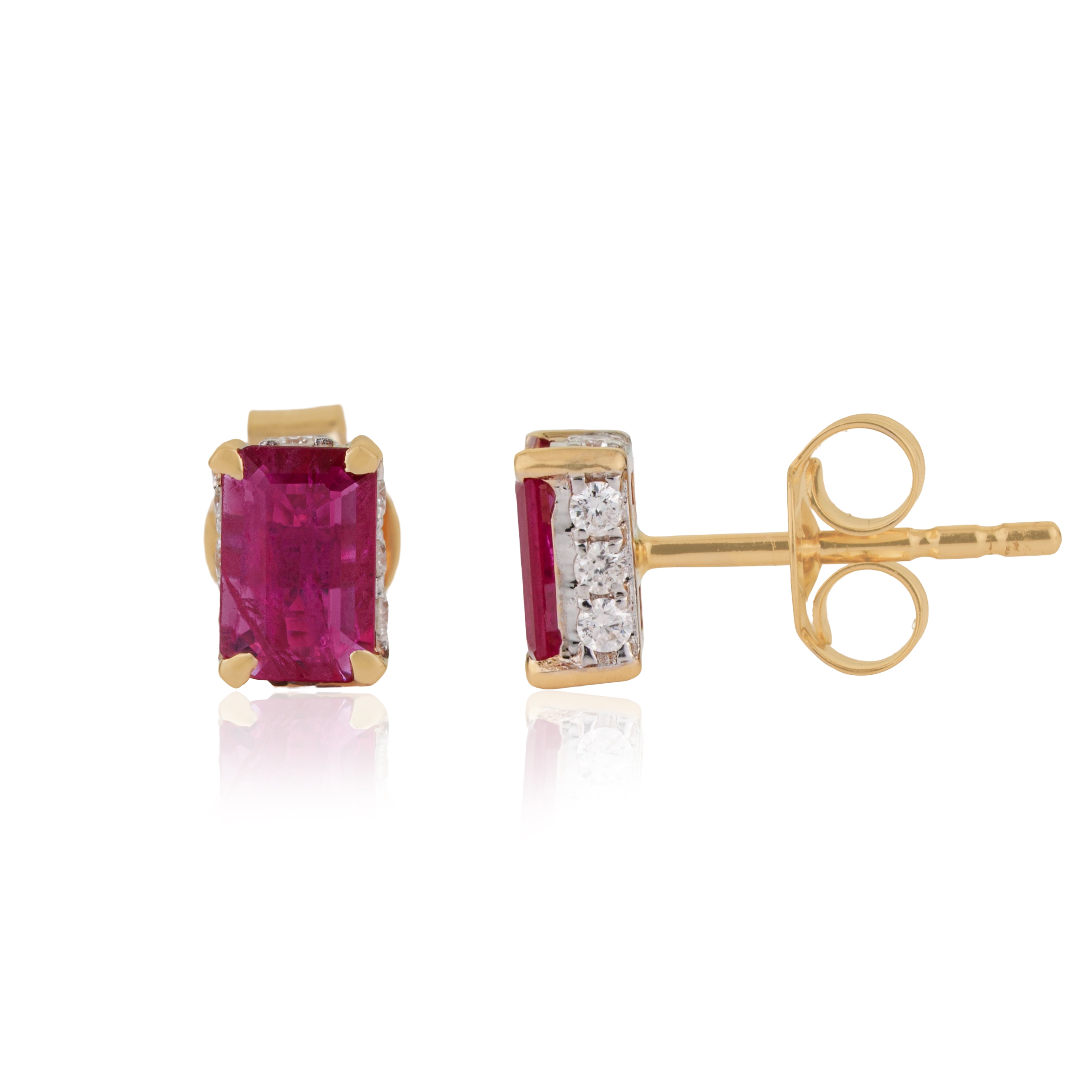 Ruby Diamond Stud Earrings