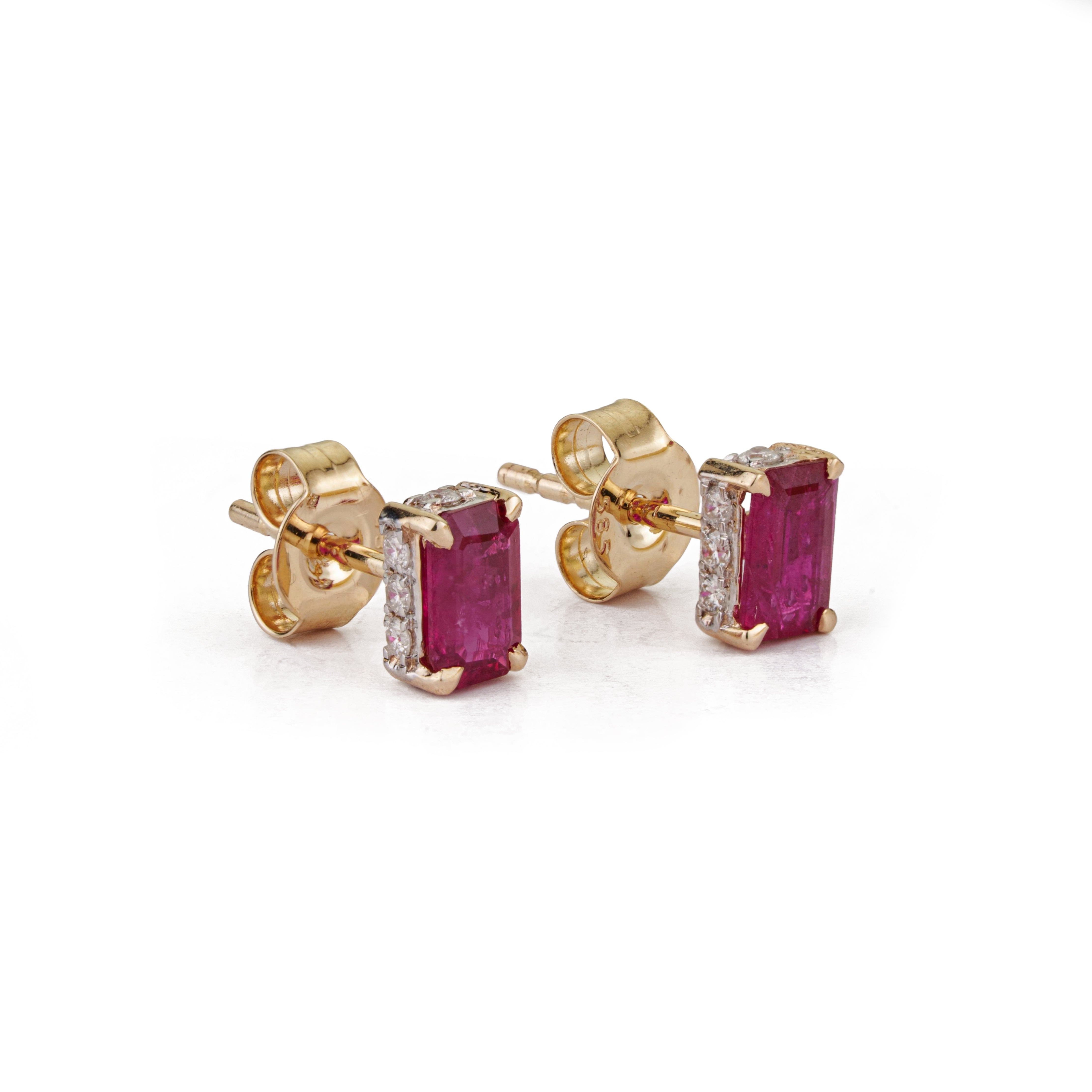 Ruby Diamond Stud Earrings