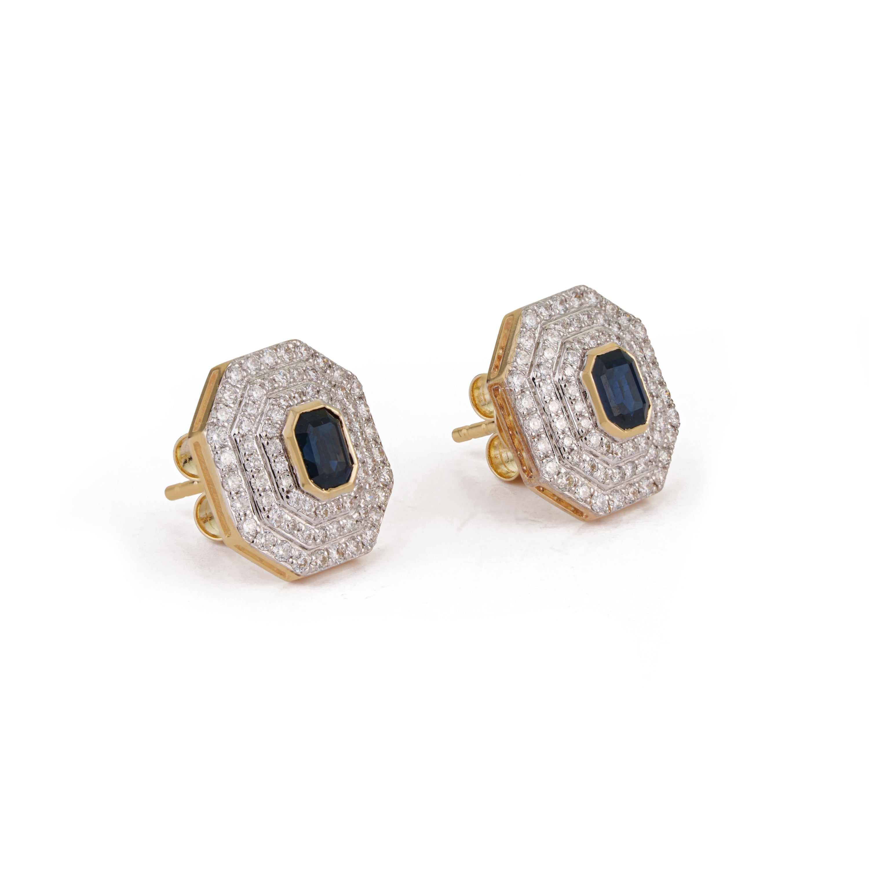 Sapphire Diamond Halo Stud Earrings