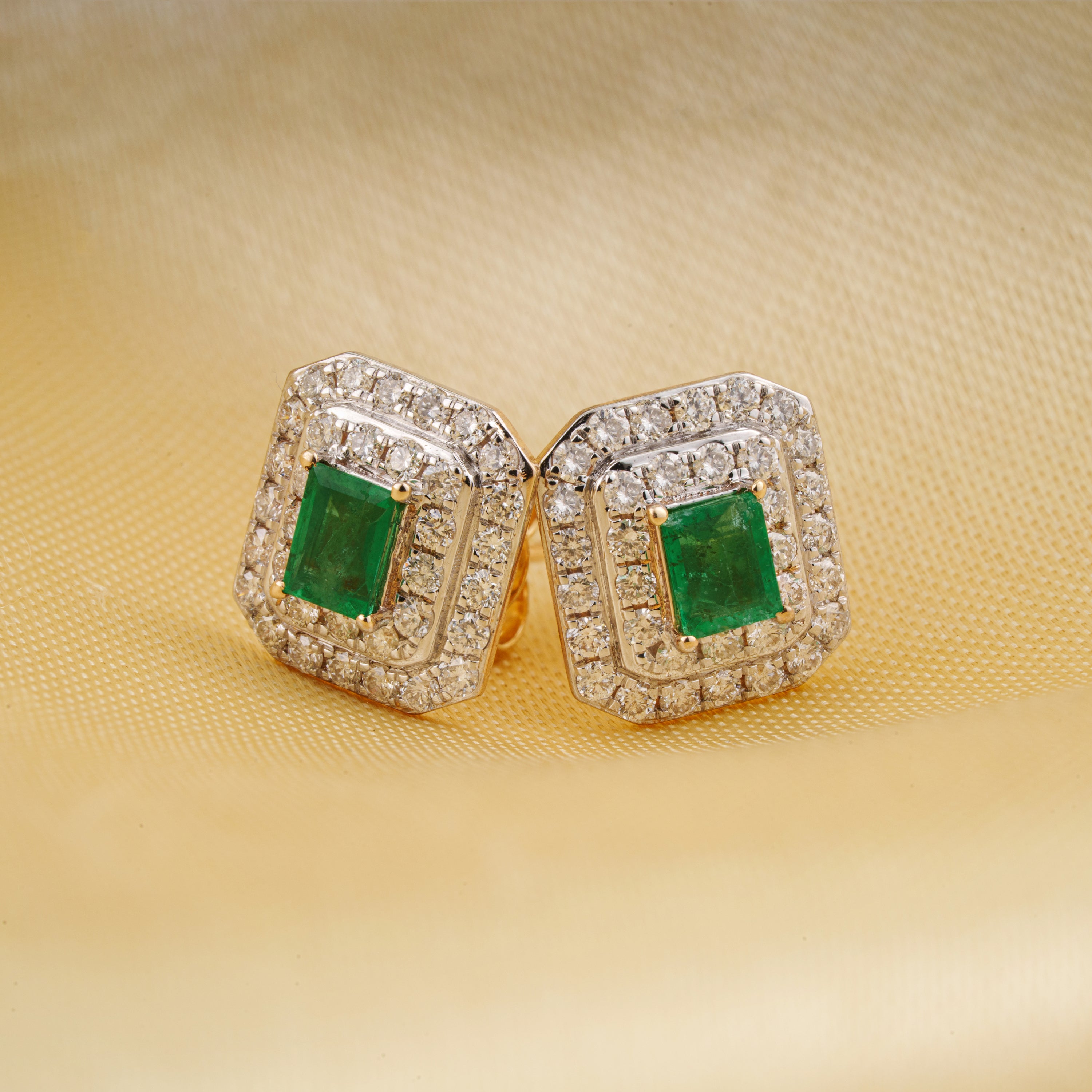 Emerald Cut Emerald Earrings