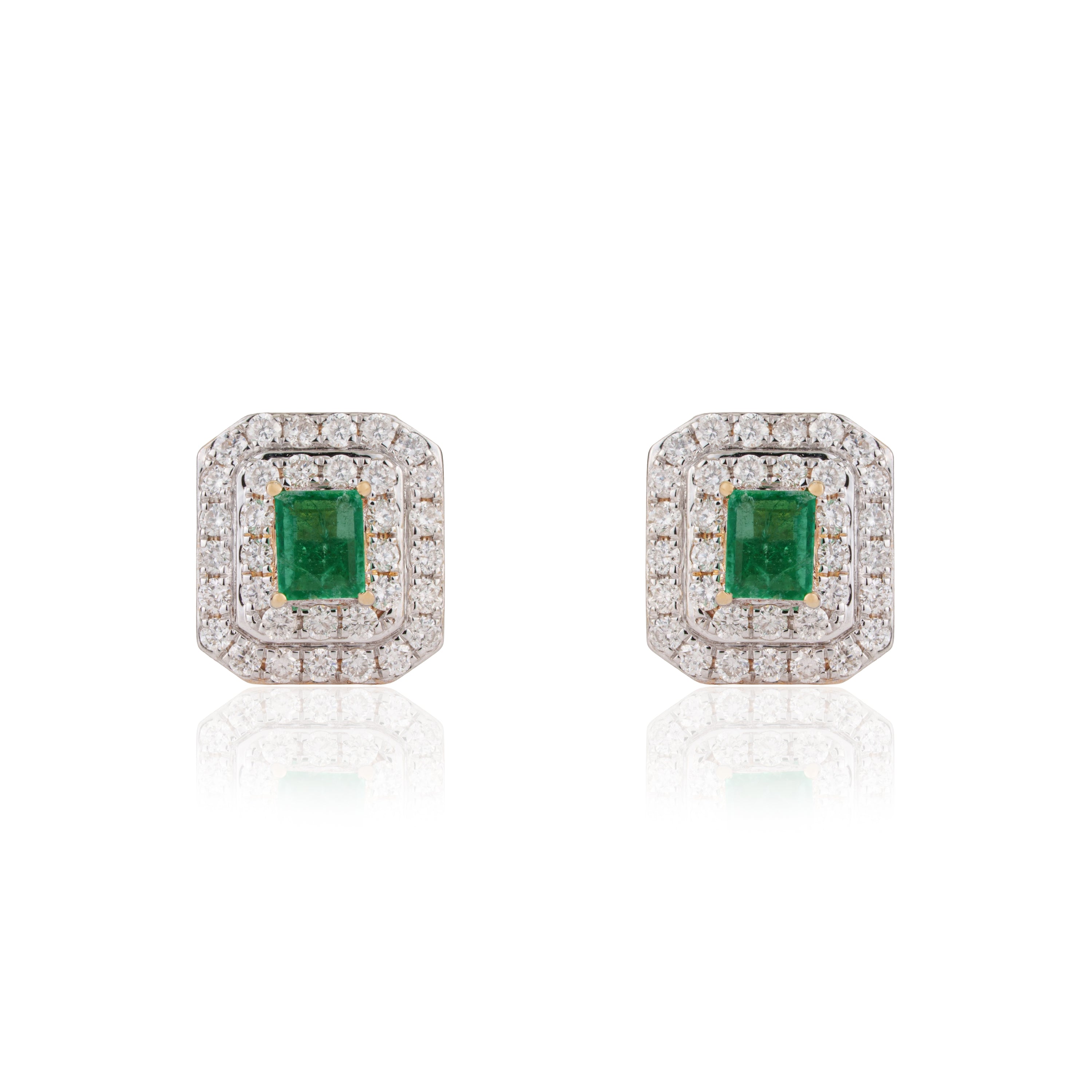 Emerald Cut Emerald Earrings