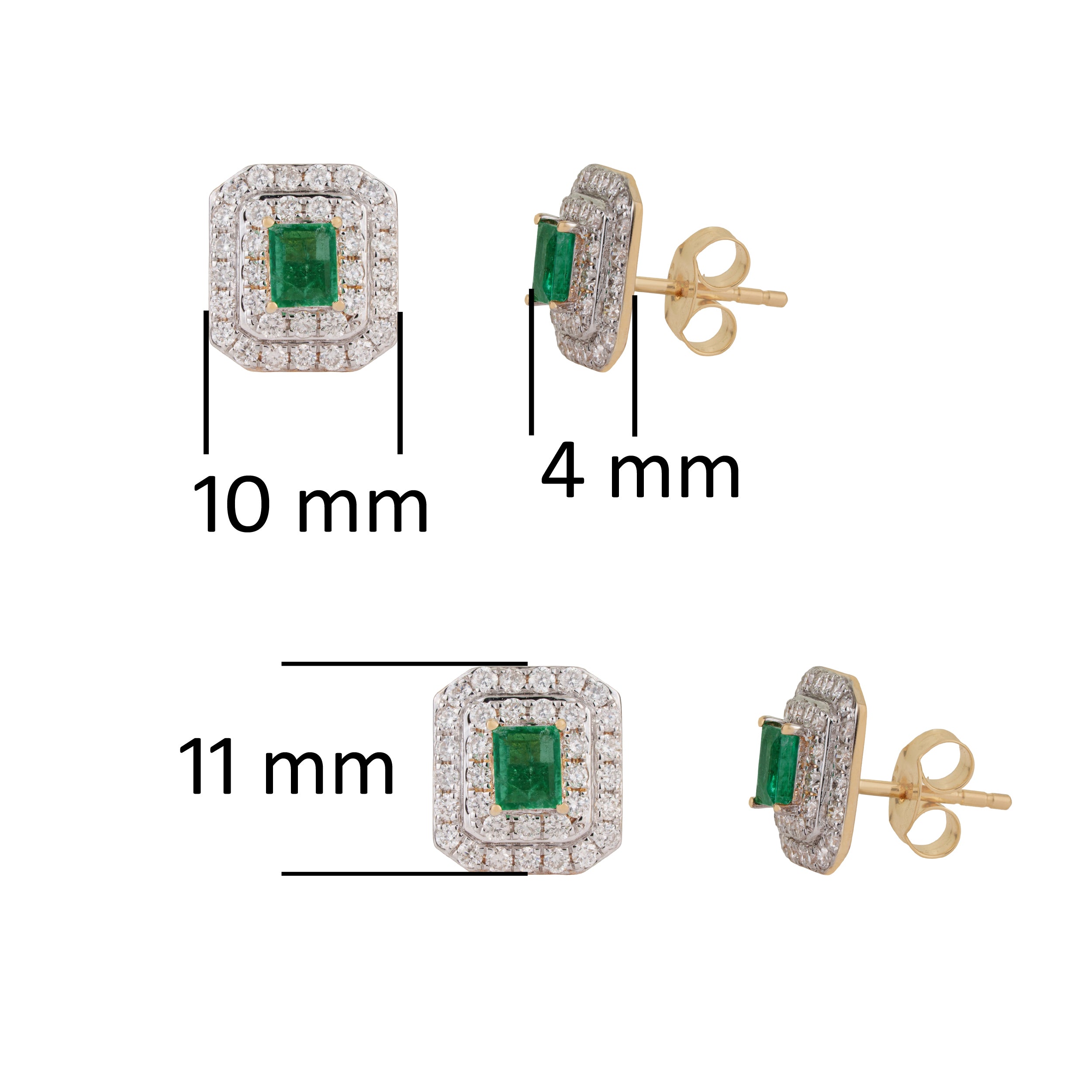 Emerald Cut Emerald Earrings