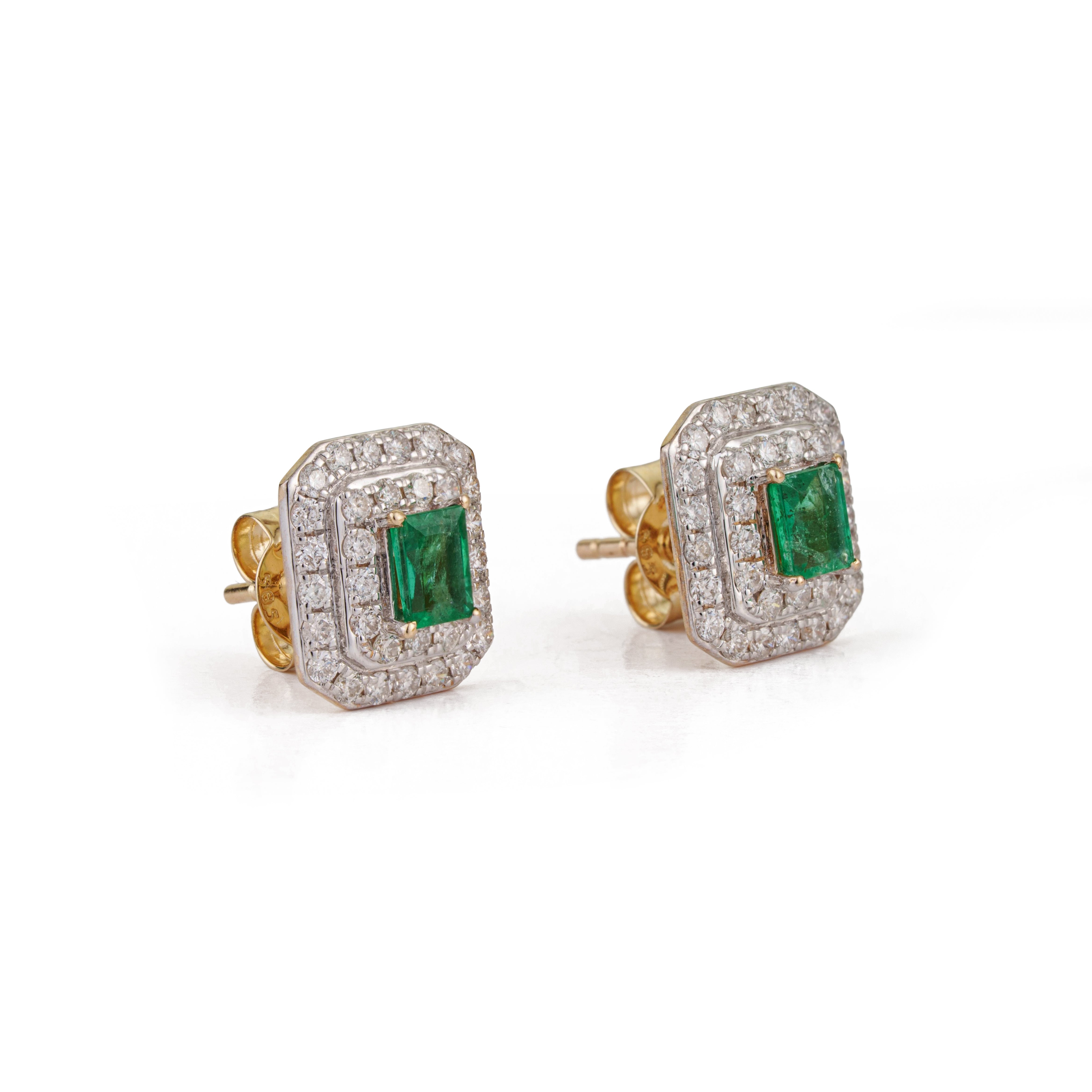 Emerald Cut Emerald Earrings