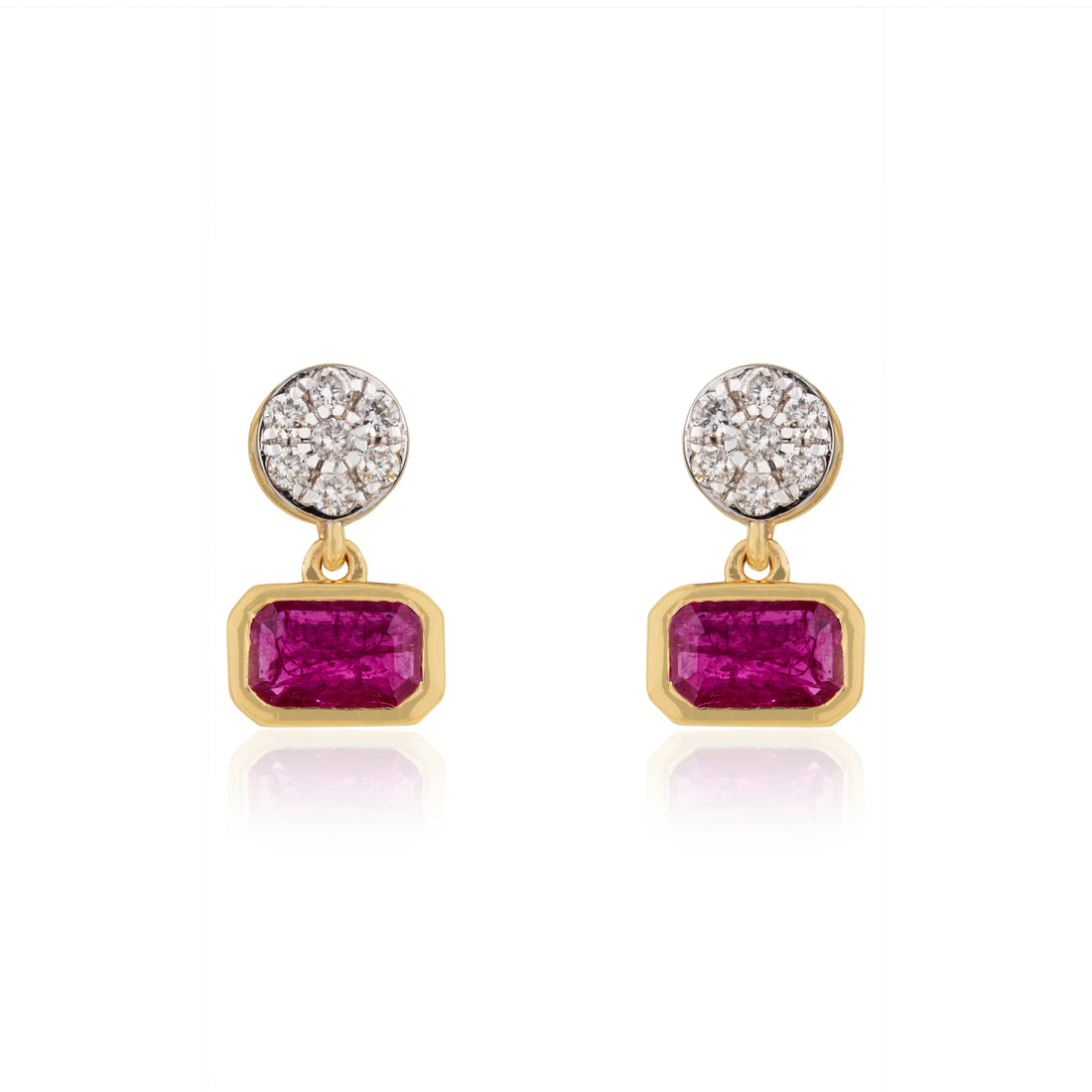 Ruby Diamond Drop Earrings