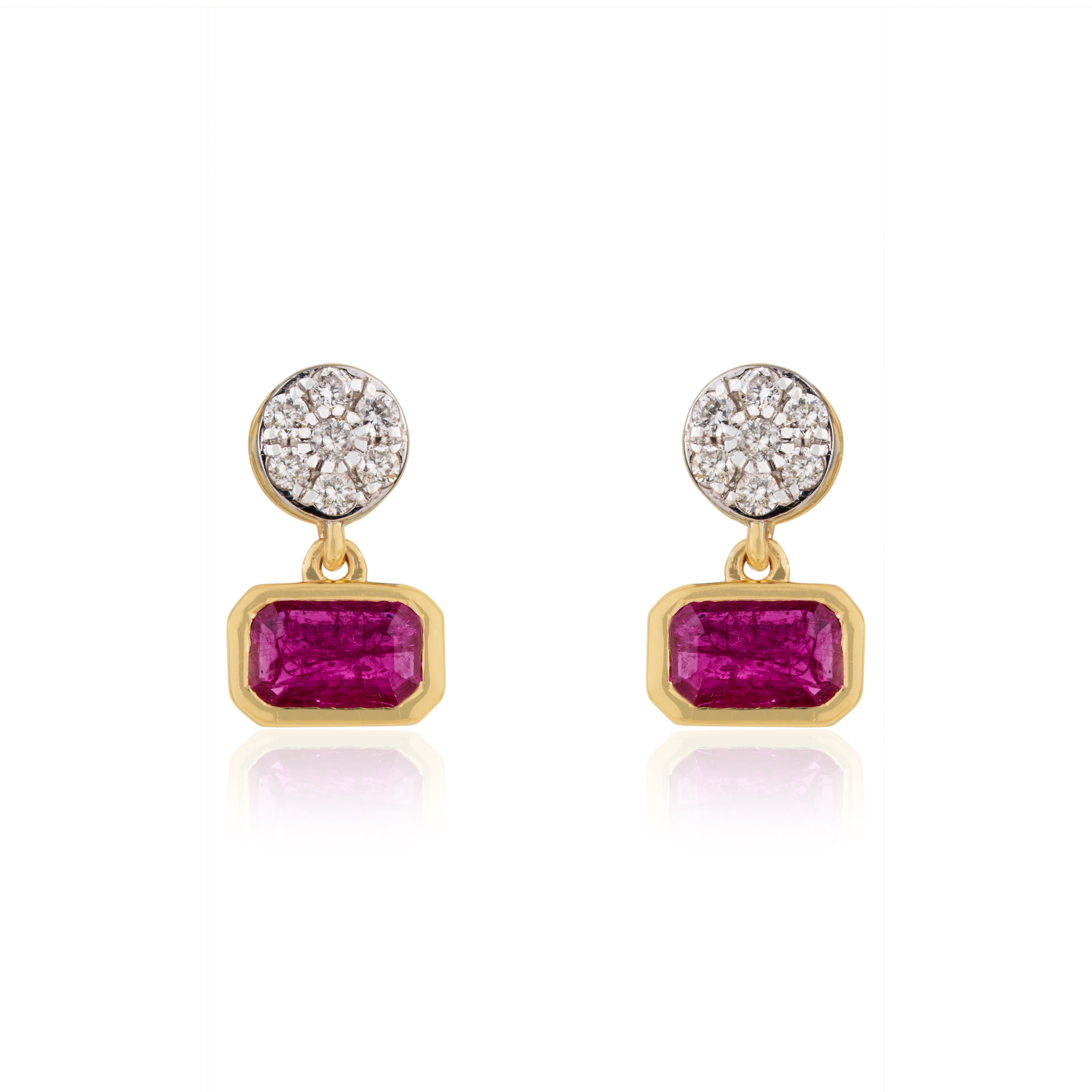 Ruby Diamond Drop Earrings