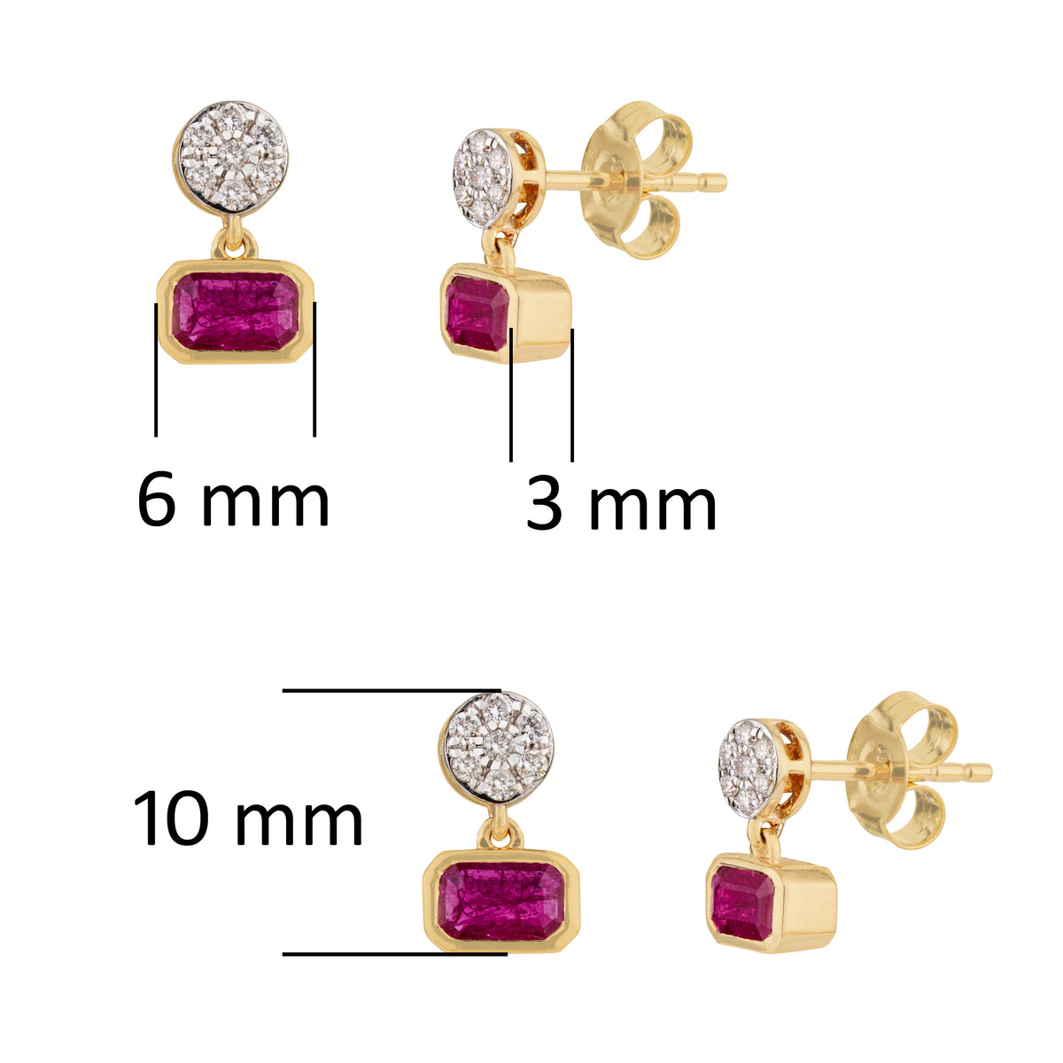 Ruby Diamond Drop Earrings
