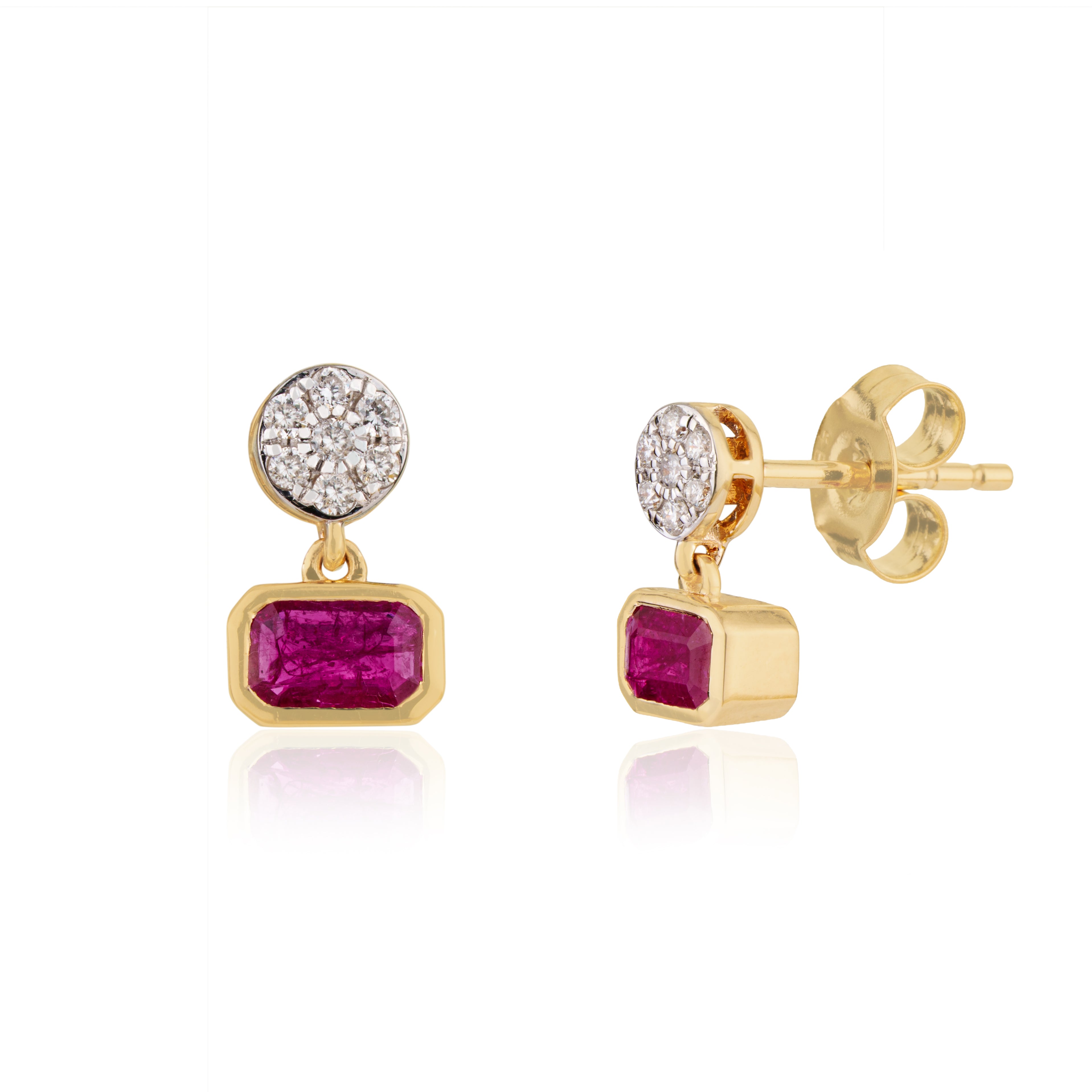 Ruby Diamond Drop Earrings
